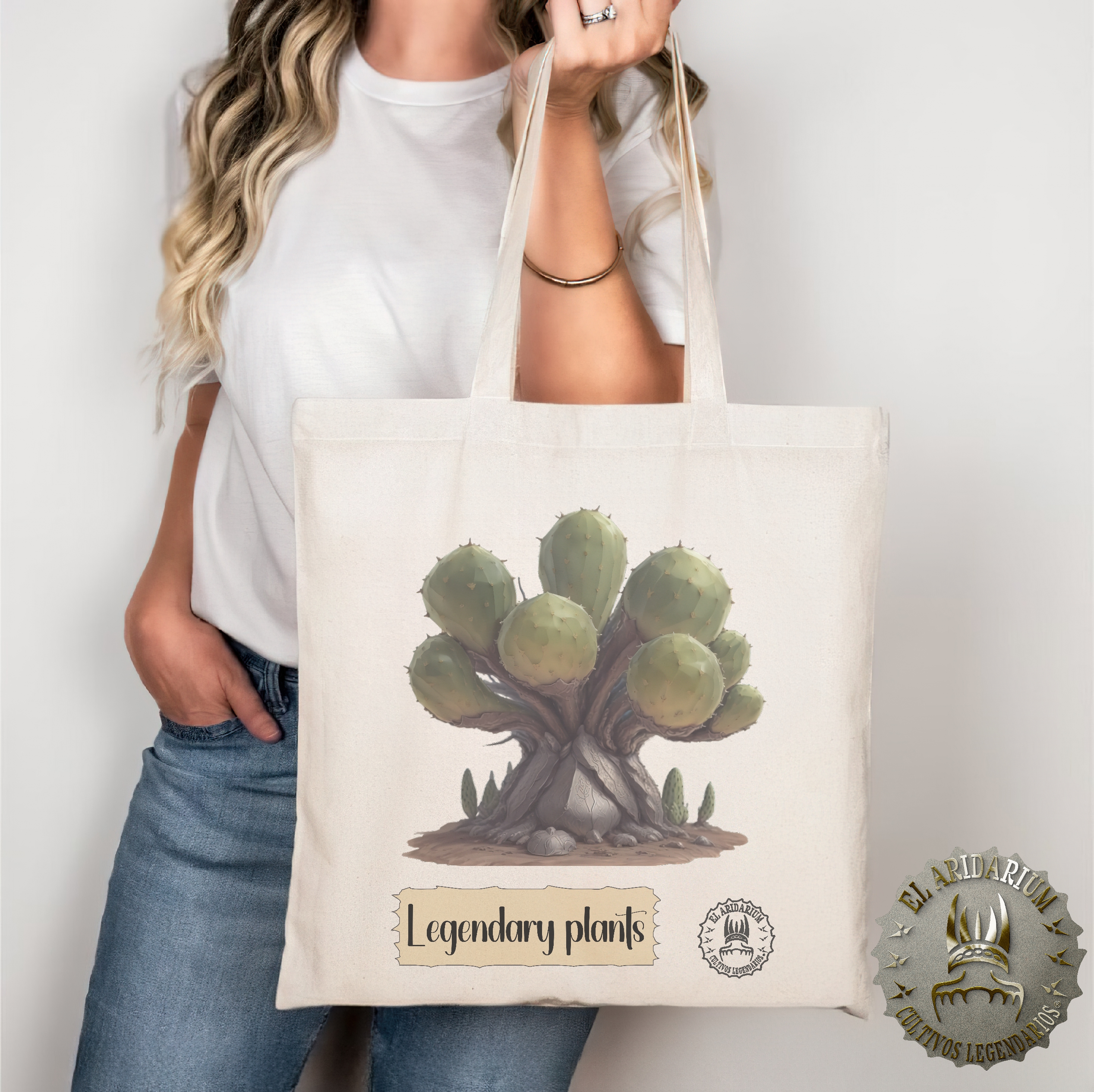 Chic Cotton Canvas Tote Bag- one side printed: Arid Zone Plant Designs, Durable Material, Eco-Friendly - Perfect for Everyday Carry! product thumbnail image Chic Cotton Canvas Tote Bag- one side printed: Arid Zone Plant Designs, Durable Material, Eco-Friendly - Perfect for Everyday Carry! product thumbnail image