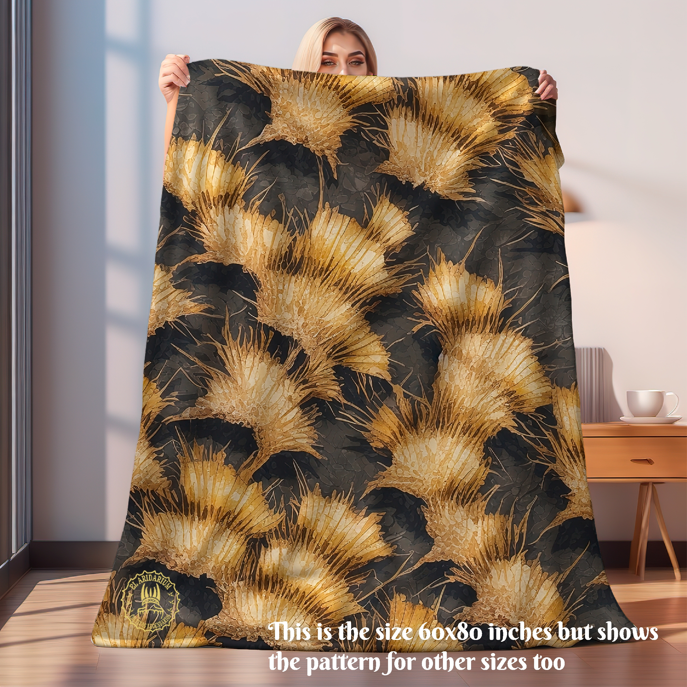 Desert dreams Velveteen Plush Blanket- Cactus Dreams- Desert landscape -botanical - succulent plants- cactus- arid plants