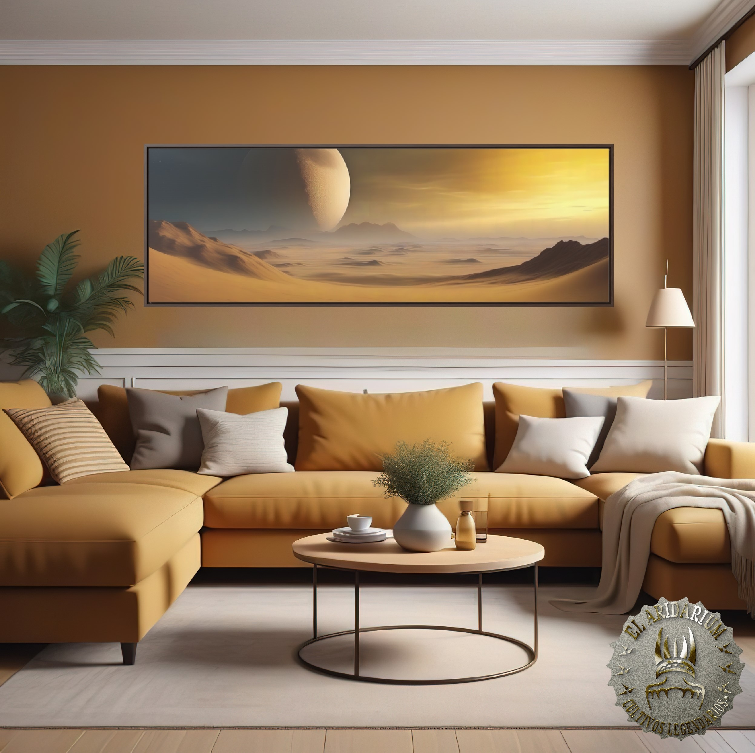 Otherworldly fantasy Alien desertic landscape- Gallery Canvas Wraps, Horizontal Frame- desertic planet, cosmic desert, fantastical landscape