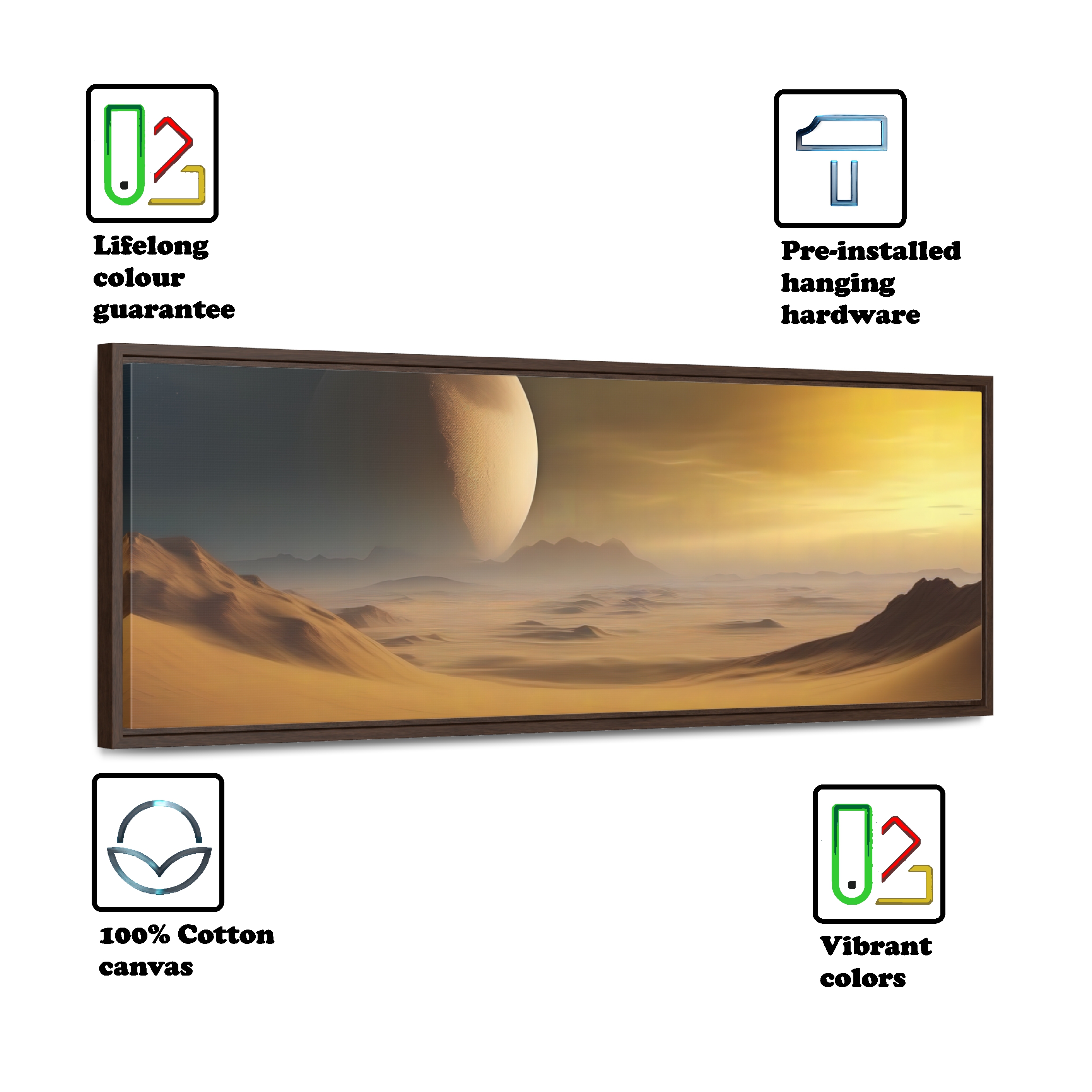 Otherworldly fantasy Alien desertic landscape- Gallery Canvas Wraps, Horizontal Frame- desertic planet, cosmic desert, fantastical landscape product thumbnail image Otherworldly fantasy Alien desertic landscape- Gallery Canvas Wraps, Horizontal Frame- desertic planet, cosmic desert, fantastical landscape product thumbnail image