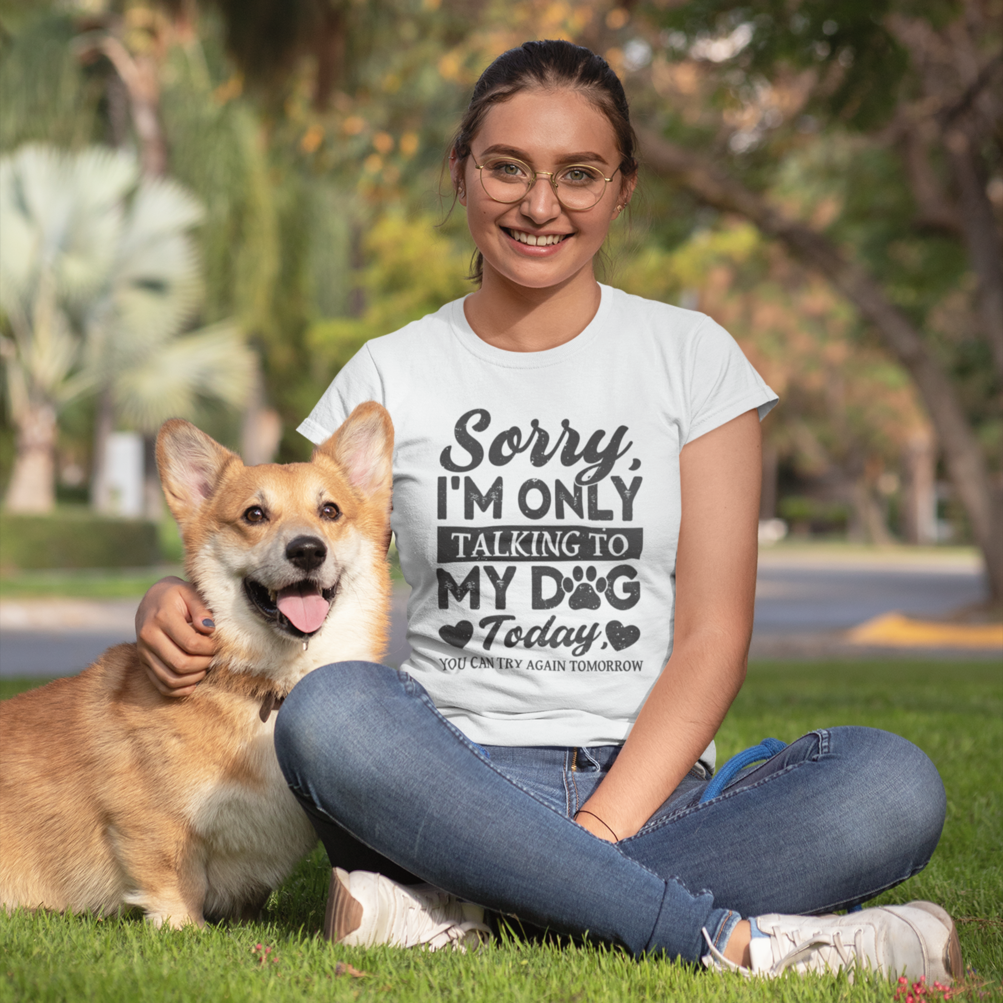 Sorry I'm only Talking to my Dog Today Unisex Softstyle T-Shirt - Fun Pet Lover Tee Sorry I'm only Talking to my Dog Today Unisex Softstyle T-Shirt - Fun Pet Lover Tee