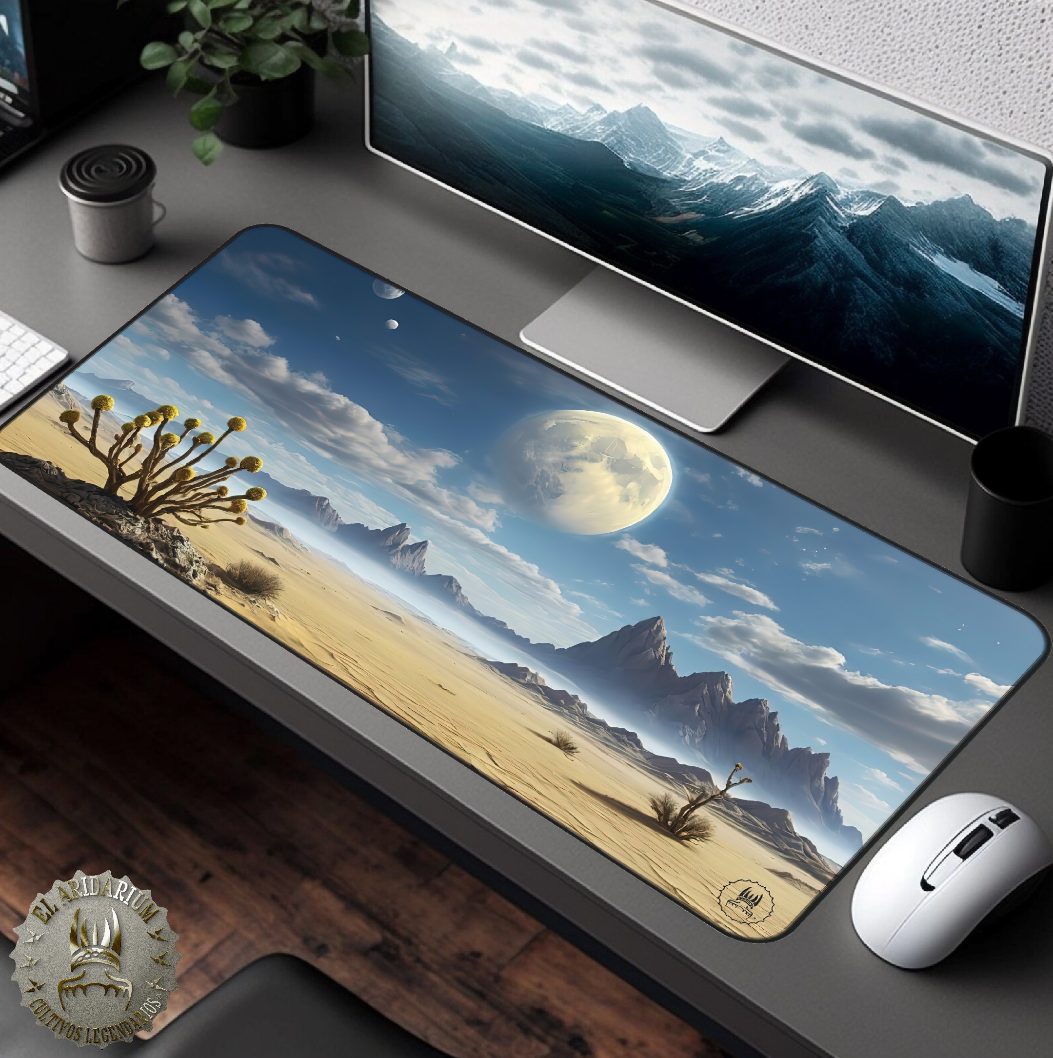 Desk Mat Otherworldly fantasy, Alien desertic landscape- desertic planet, cosmic desert, fantastical landscape product thumbnail image Desk Mat Otherworldly fantasy, Alien desertic landscape- desertic planet, cosmic desert, fantastical landscape product thumbnail image