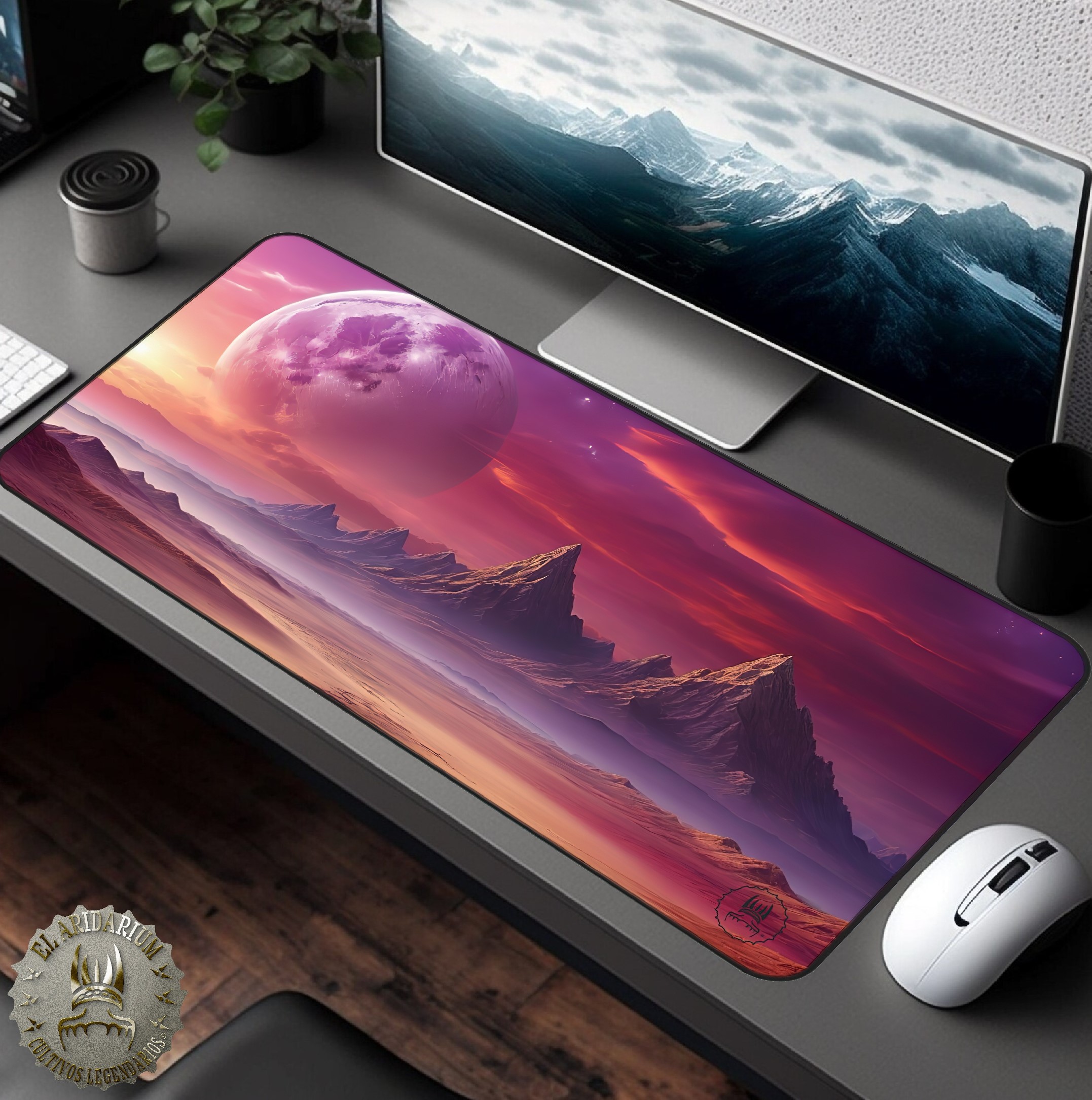 Desk Mat Otherworldly fantasy, Alien desertic landscape- desertic planet, cosmic desert, fantastical landscape Desk Mat Otherworldly fantasy, Alien desertic landscape- desertic planet, cosmic desert, fantastical landscape