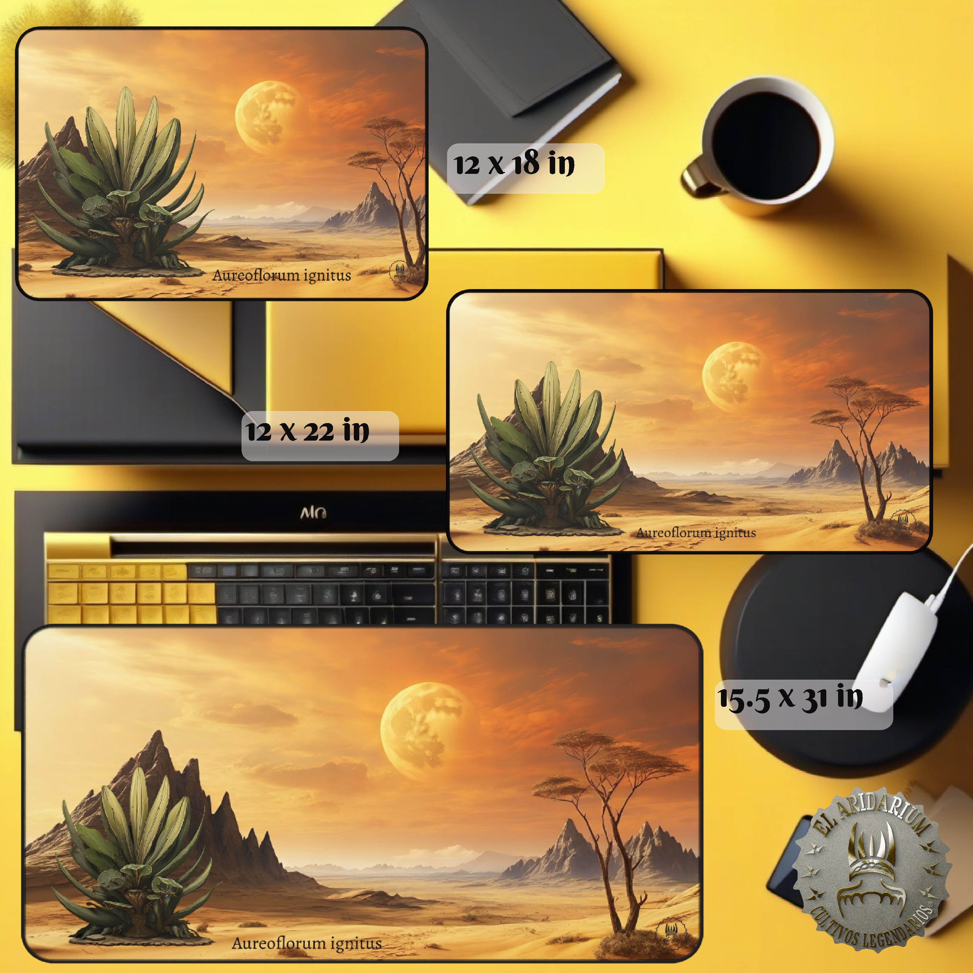 Desk Mat Otherworldly fantasy plants, Alien desertic landscape- desertic planet, cosmic desert, fantastical landscape, alien arid plants product thumbnail image Desk Mat Otherworldly fantasy plants, Alien desertic landscape- desertic planet, cosmic desert, fantastical landscape, alien arid plants product thumbnail image