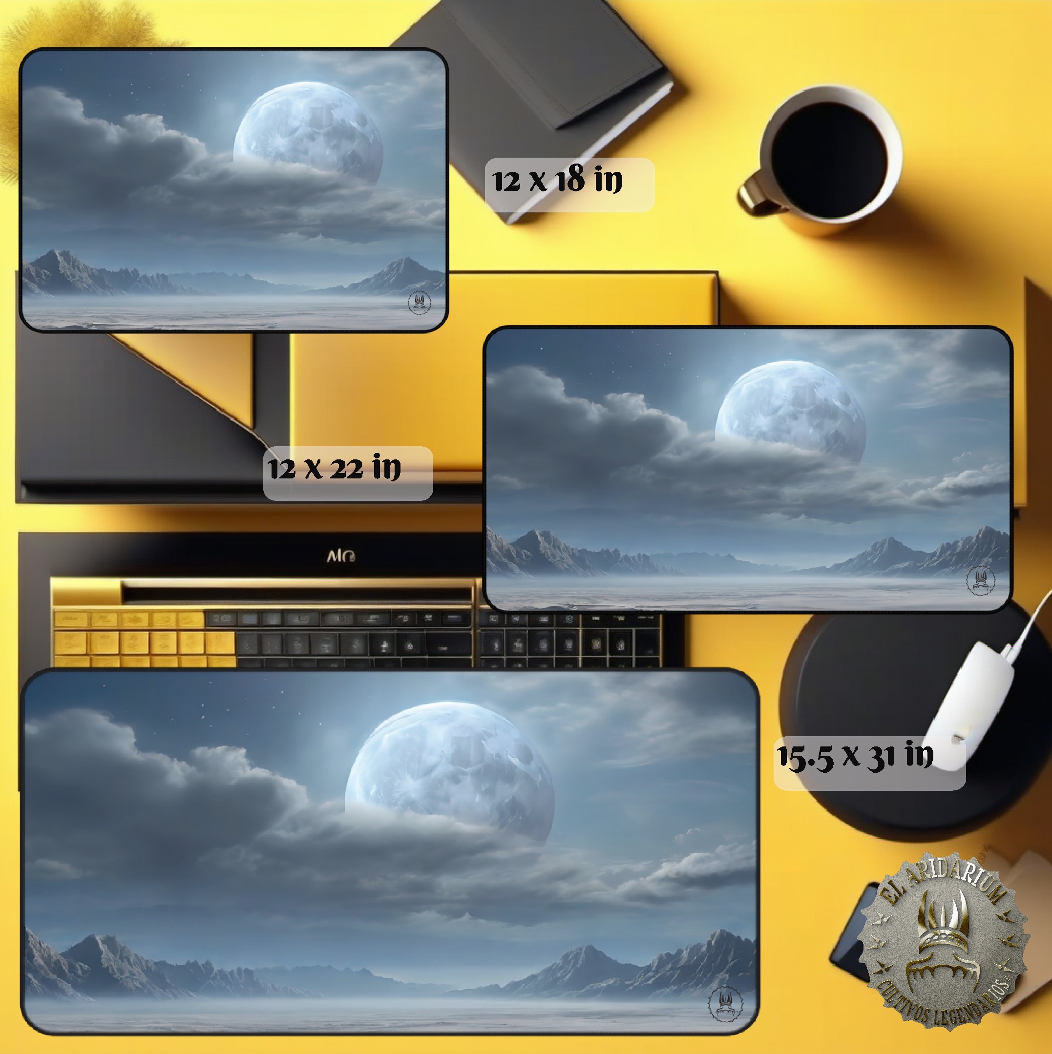 Desk Mat Otherworldly fantasy, Alien desertic landscape- desertic planet, cosmic desert, fantastical landscape product thumbnail image Desk Mat Otherworldly fantasy, Alien desertic landscape- desertic planet, cosmic desert, fantastical landscape product thumbnail image