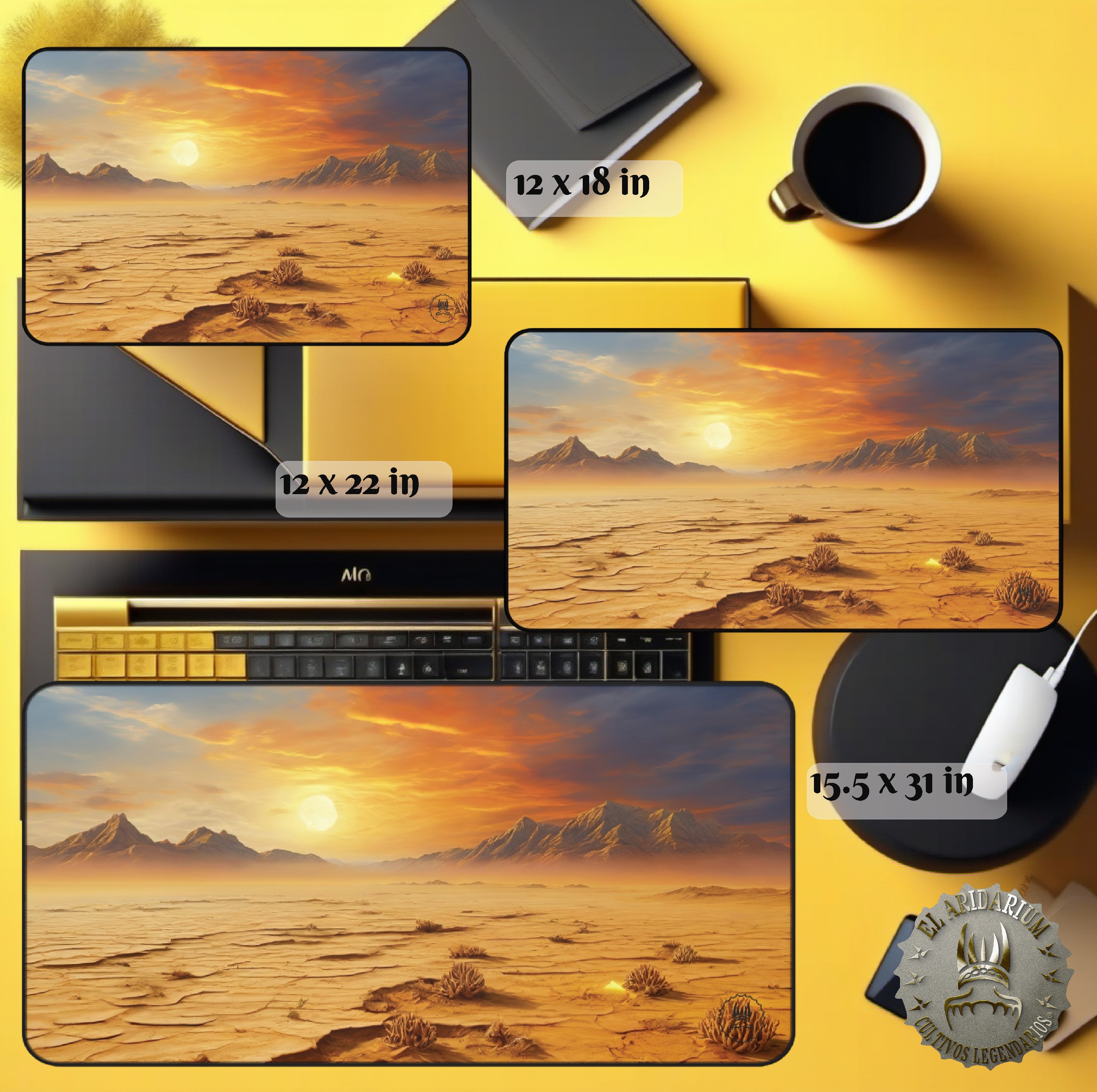Desk Mat Otherworldly fantasy, Alien desertic landscape- desertic planet, cosmic desert, fantastical landscape product thumbnail image Desk Mat Otherworldly fantasy, Alien desertic landscape- desertic planet, cosmic desert, fantastical landscape product thumbnail image