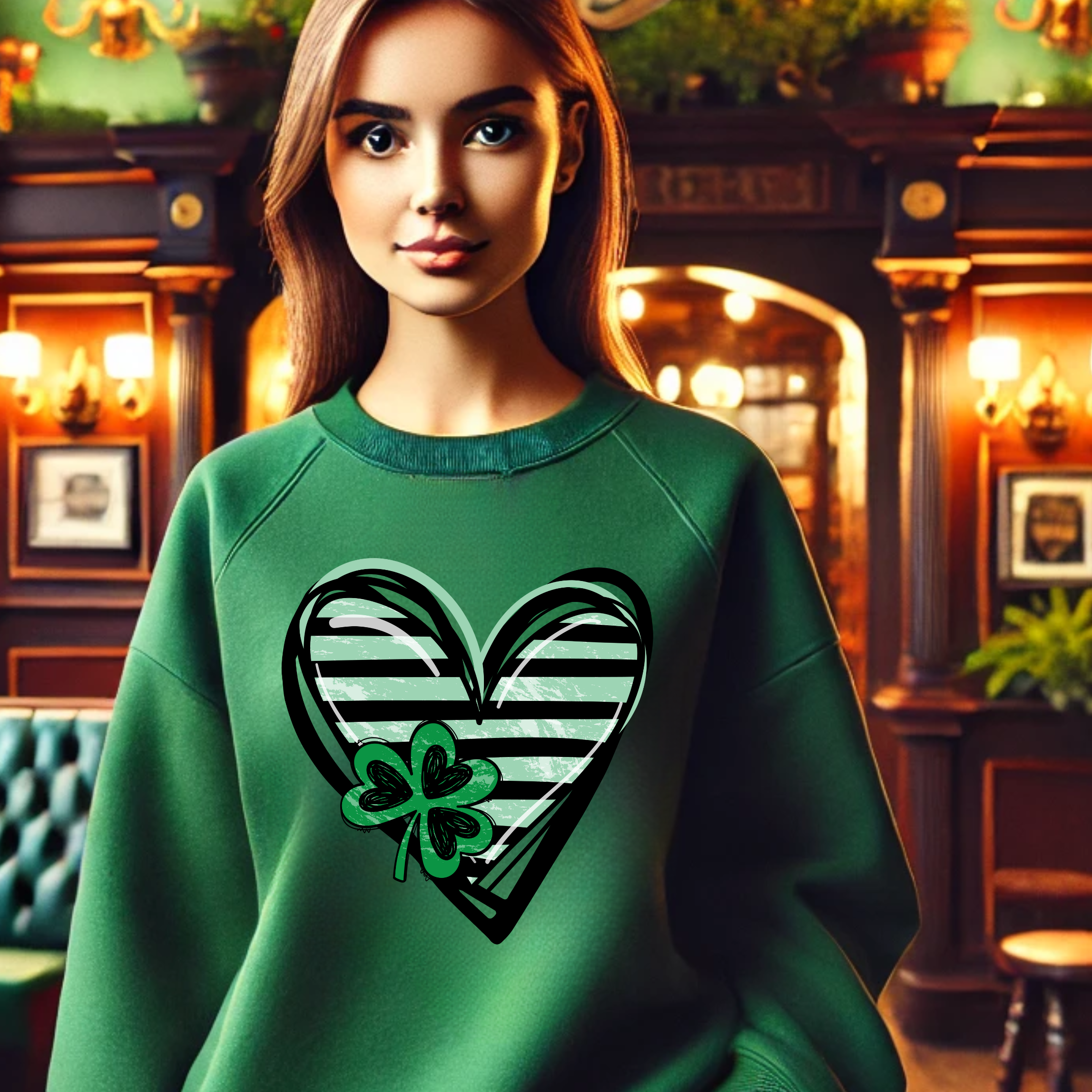 St. Patrick's Day Heart Sweatshirt - Unisex Heavy Blend Crewneck St. Patrick's Day Heart Sweatshirt - Unisex Heavy Blend Crewneck