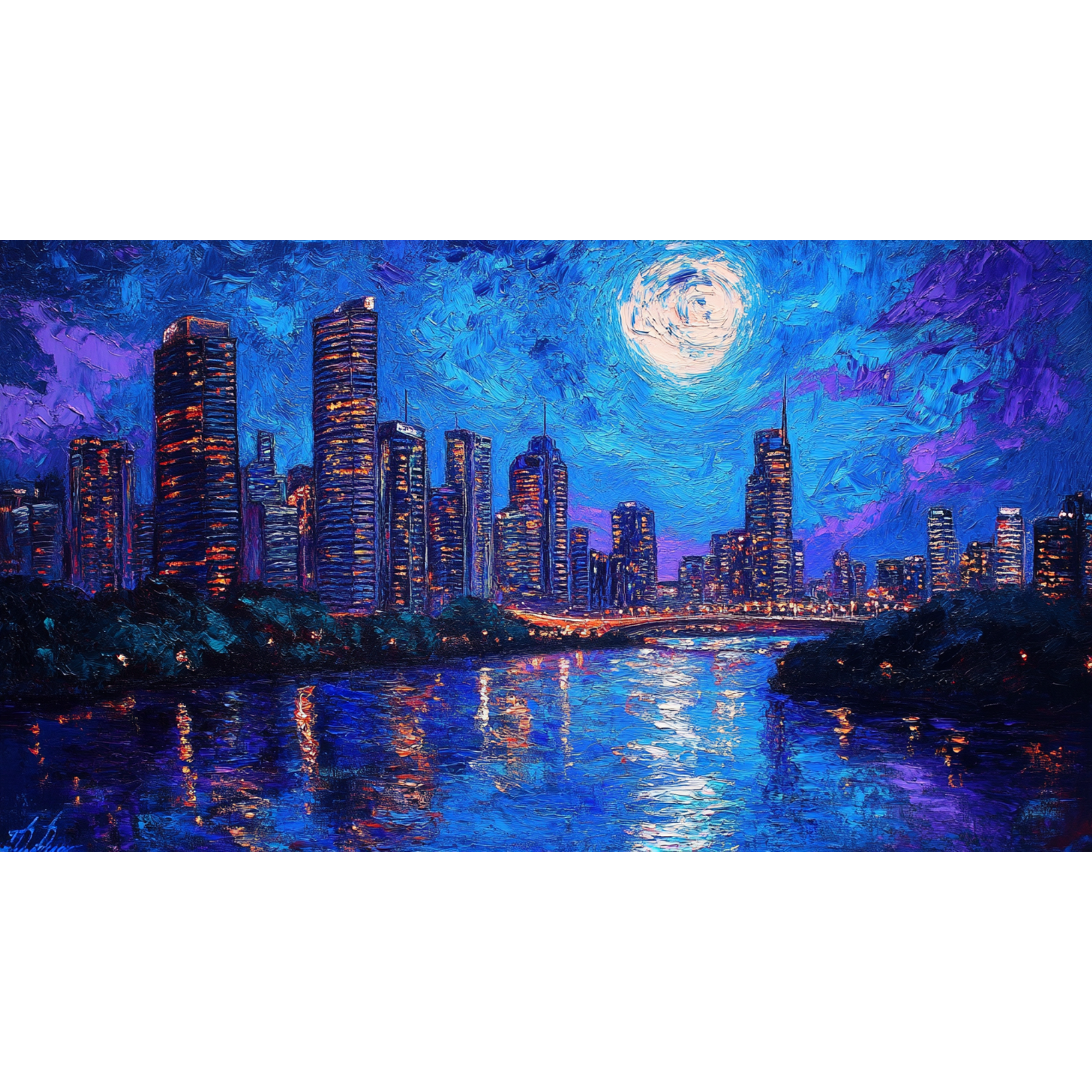 AU 11oz Mug - Brisbane Van Gogh-inspired Cityscape Design Ceramic Coffee Cup product thumbnail image AU 11oz Mug - Brisbane Van Gogh-inspired Cityscape Design Ceramic Coffee Cup product thumbnail image