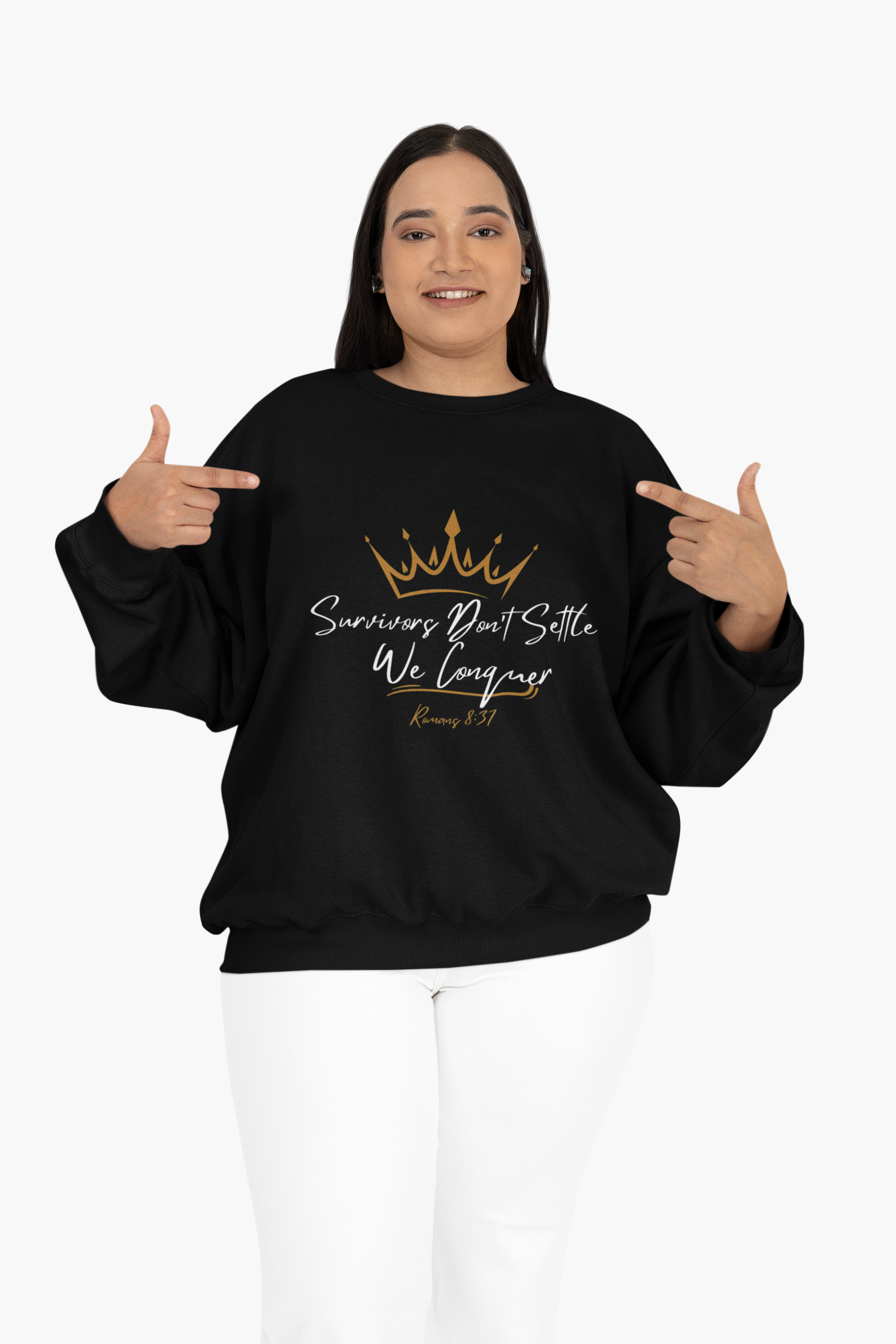 Survivors Conquer Unisex Sweatshirt product thumbnail image Survivors Conquer Unisex Sweatshirt product thumbnail image