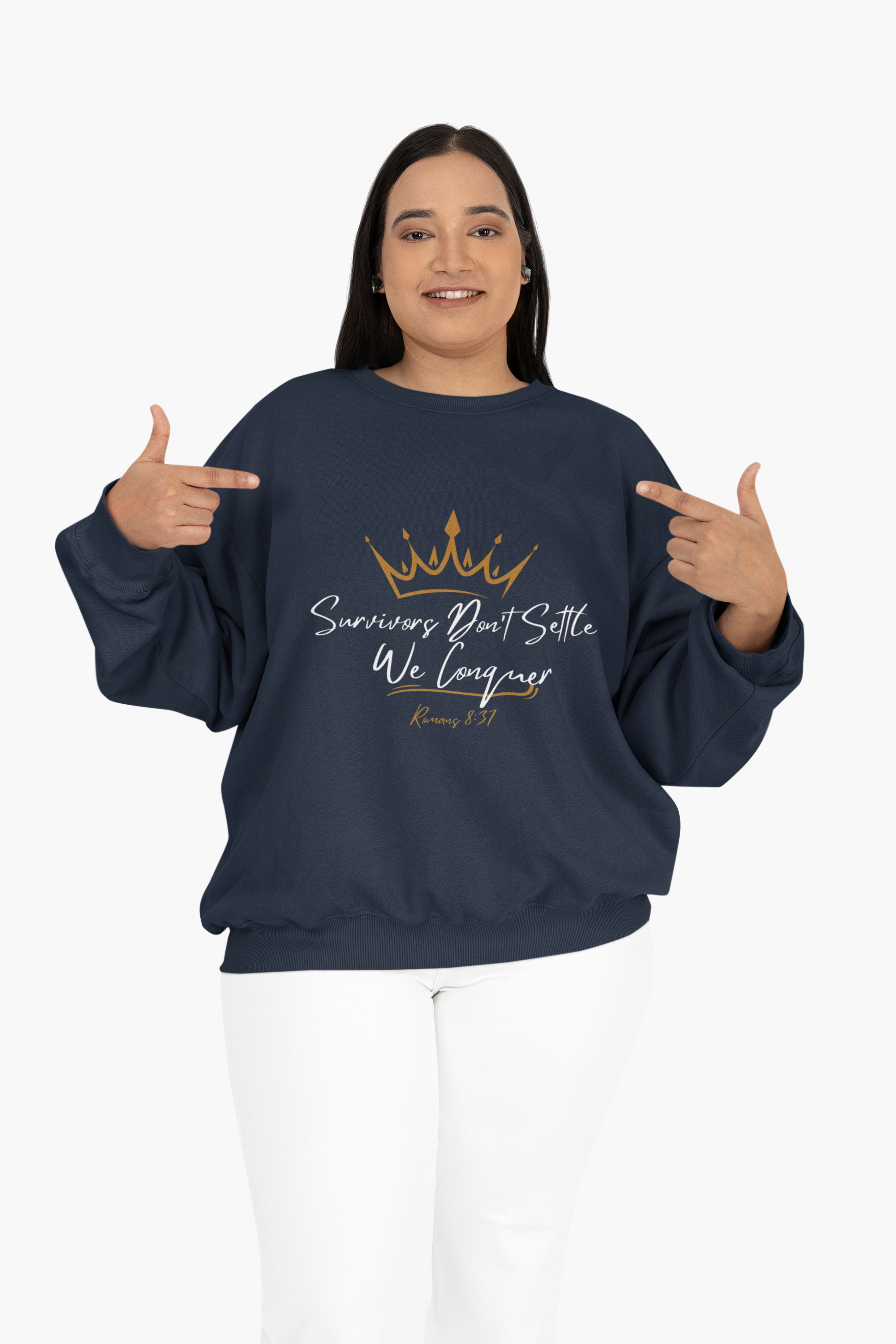 Survivors Conquer Unisex Sweatshirt product thumbnail image Survivors Conquer Unisex Sweatshirt product thumbnail image