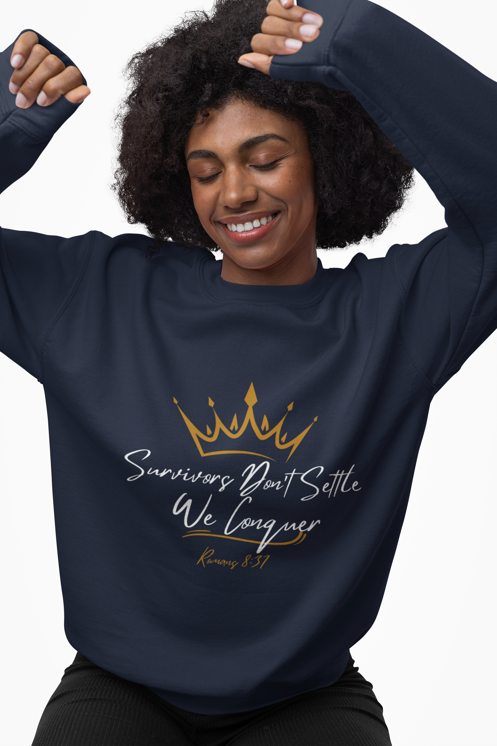 Survivors Conquer Unisex Sweatshirt product thumbnail image Survivors Conquer Unisex Sweatshirt product thumbnail image