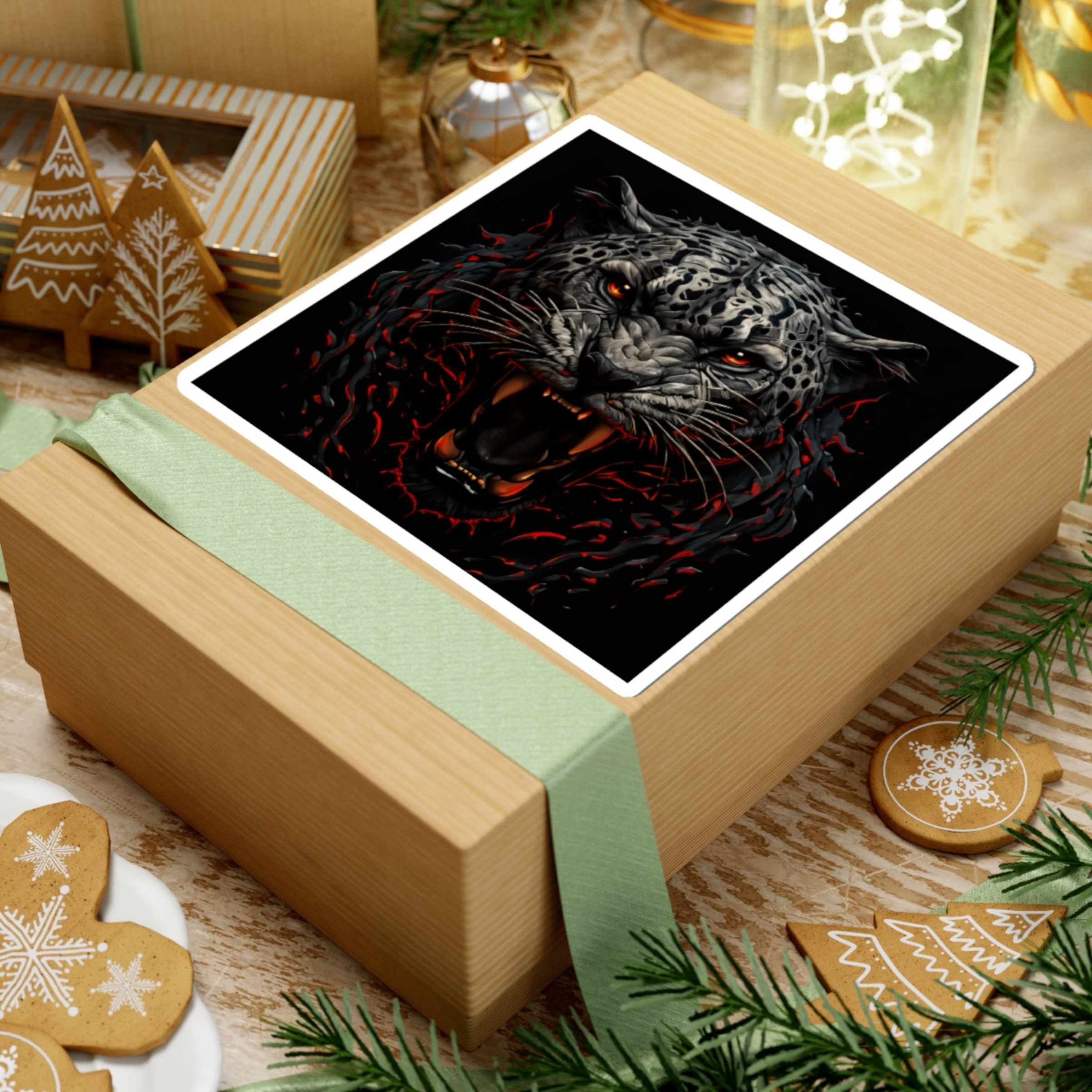 Fierce Jaguar Portrait Kiss-Cut Stickers Fierce Jaguar Portrait Kiss-Cut Stickers