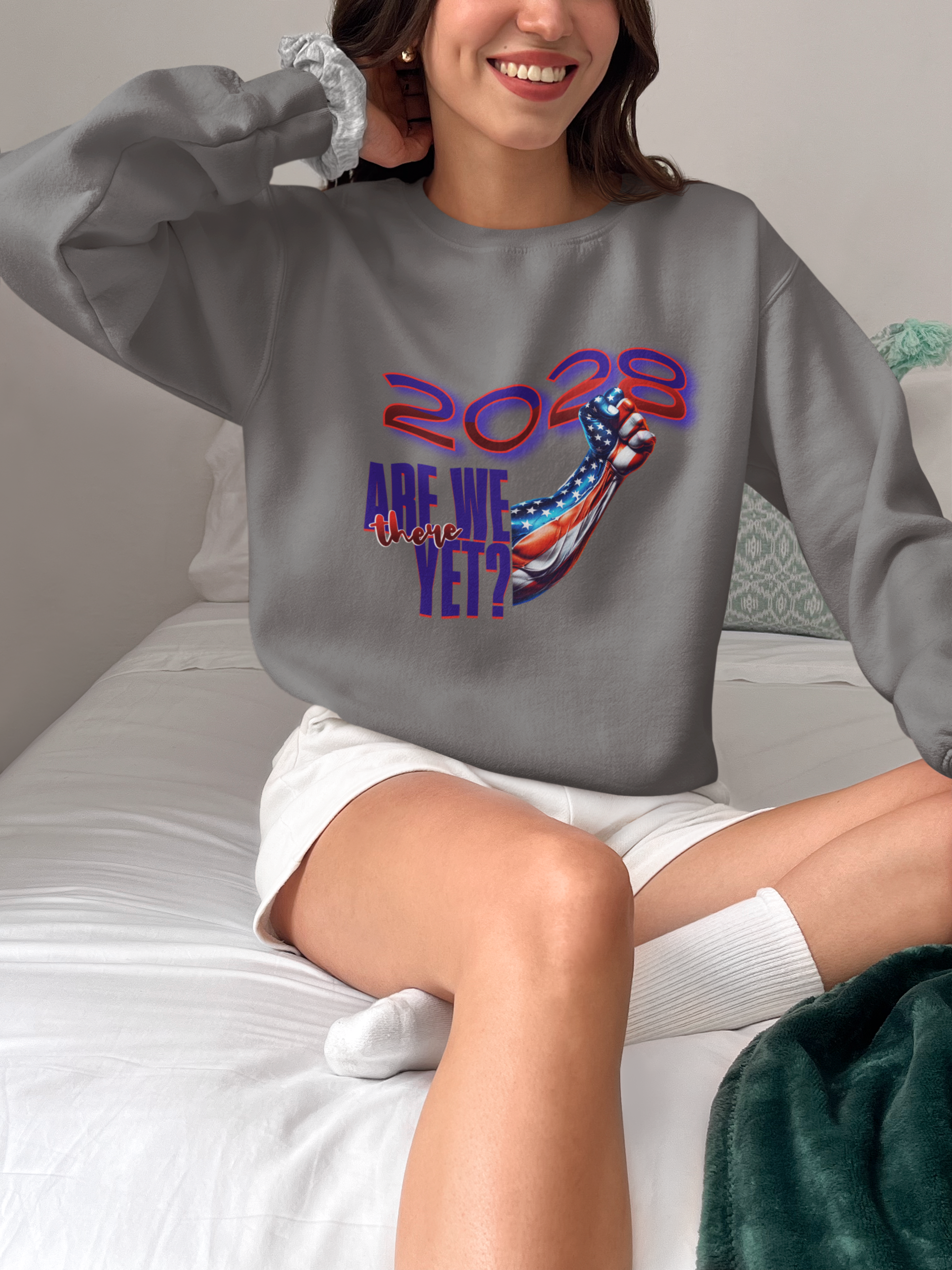 Are We There Yet 2028? - Patriotic Determination Design, American Flag Art, Political Statement Graphic Shirt, Activism and Patriotism Tees product thumbnail image