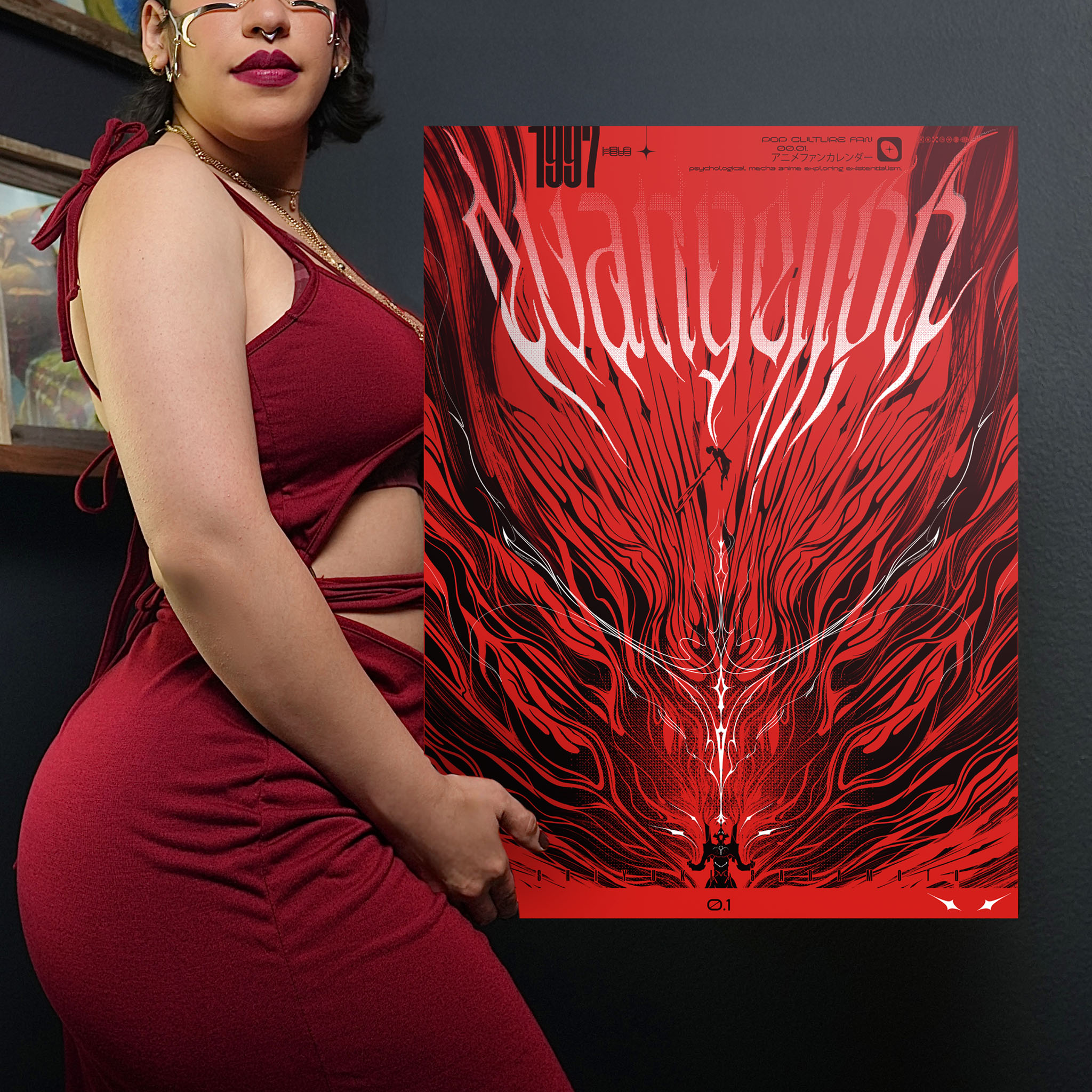 FLAMEEYES EVA RED Poster 