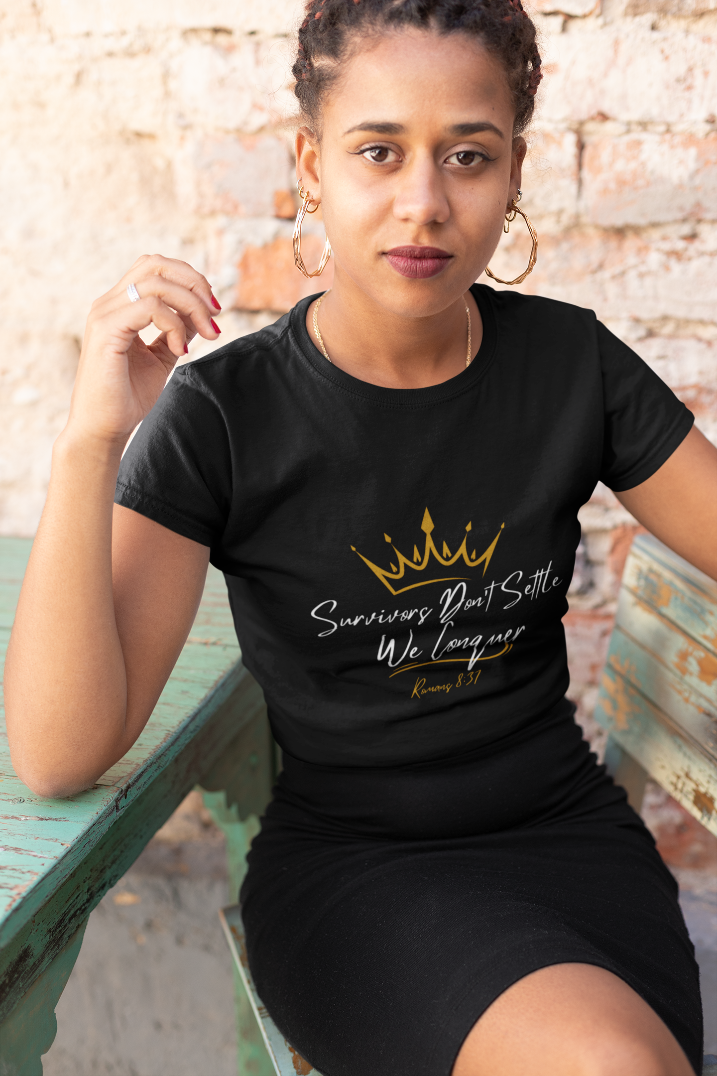 Survivors Conquer Women’s Shirt product thumbnail image Survivors Conquer Women’s Shirt product thumbnail image