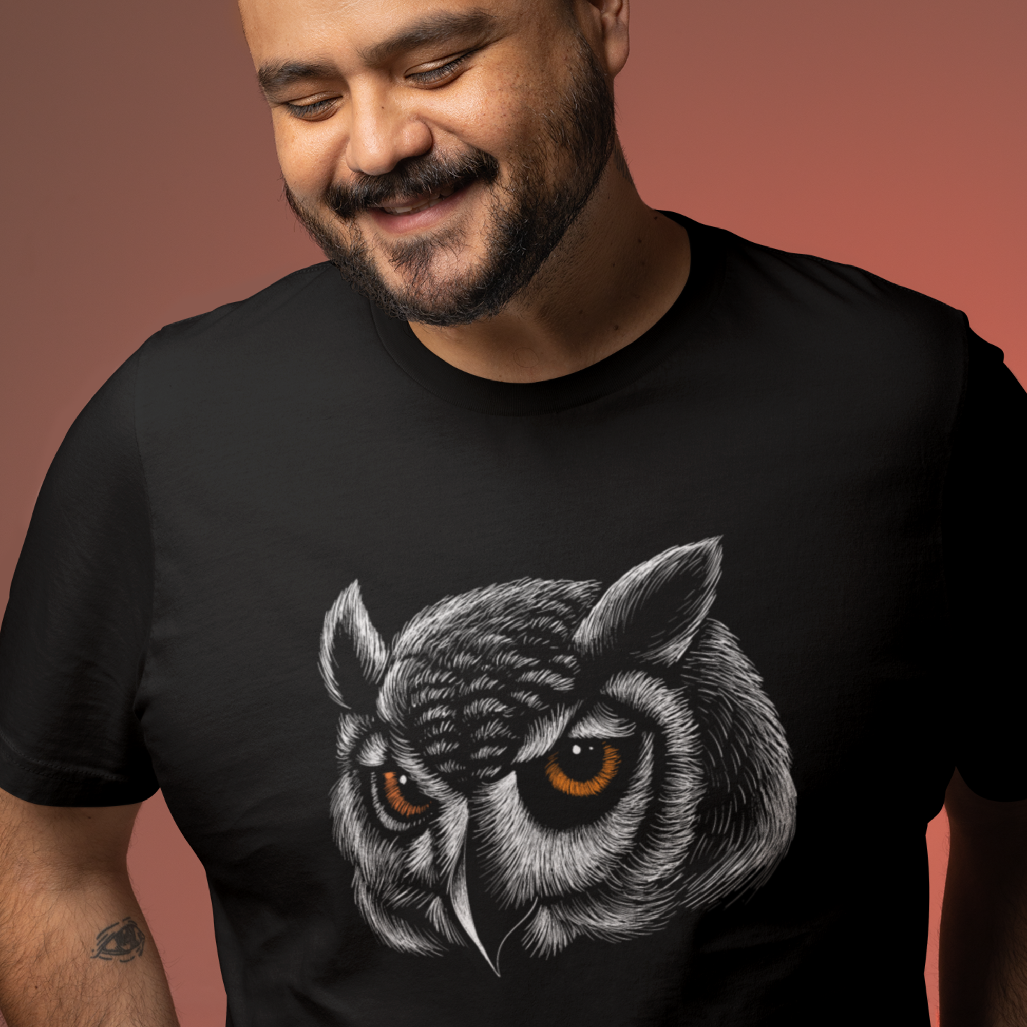 Owl Art Black T Shirt | Graphic Tee for Owl Lovers & Owl Gifts | Express Delivery Available Owl Art Black T Shirt | Graphic Tee for Owl Lovers & Owl Gifts | Express Delivery Available