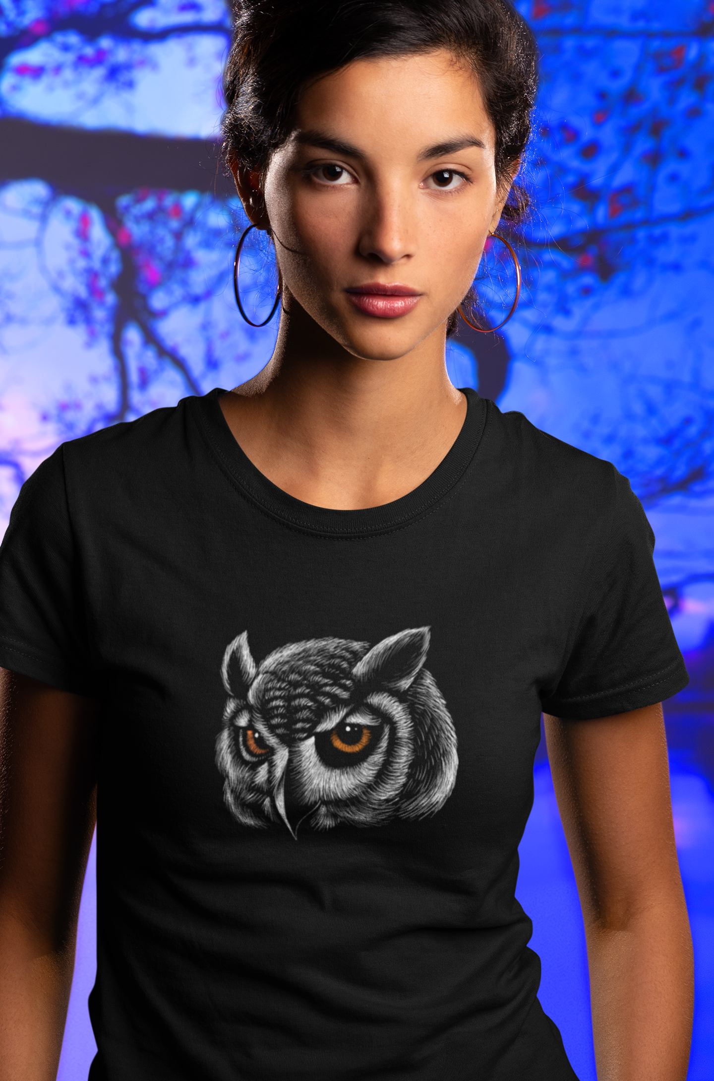 Owl Art Black T Shirt | Graphic Tee for Owl Lovers & Owl Gifts | Express Delivery Available product thumbnail image Owl Art Black T Shirt | Graphic Tee for Owl Lovers & Owl Gifts | Express Delivery Available product thumbnail image