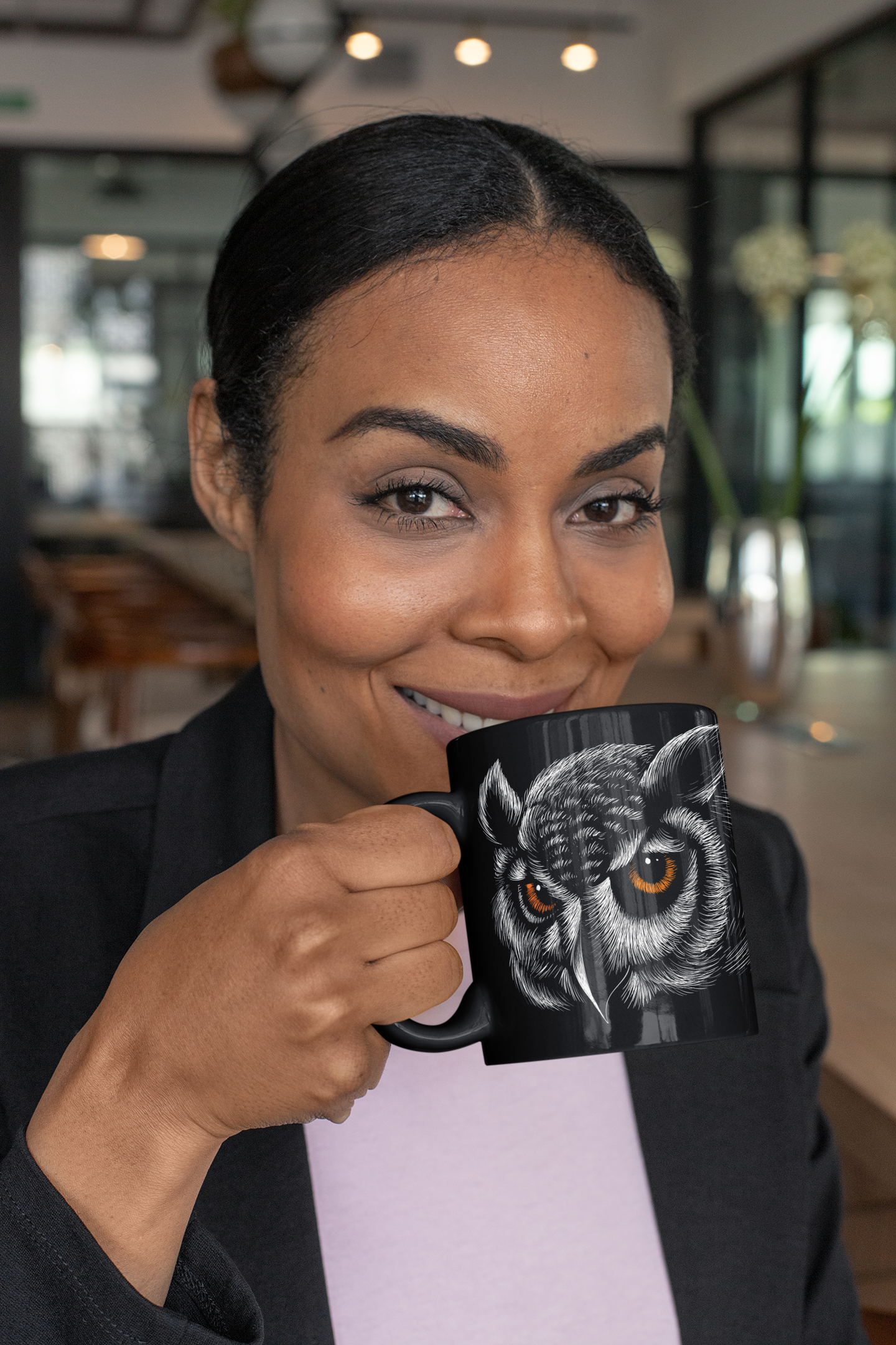 Owl Art Black Coffee Mug – Unique Gift for Owl Lovers & Cozy Corner Decor product thumbnail image Owl Art Black Coffee Mug – Unique Gift for Owl Lovers & Cozy Corner Decor product thumbnail image