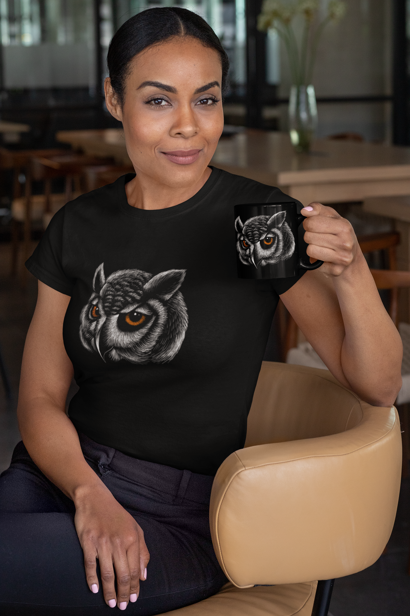 Owl Art Black Coffee Mug – Unique Gift for Owl Lovers & Cozy Corner Decor product thumbnail image Owl Art Black Coffee Mug – Unique Gift for Owl Lovers & Cozy Corner Decor product thumbnail image
