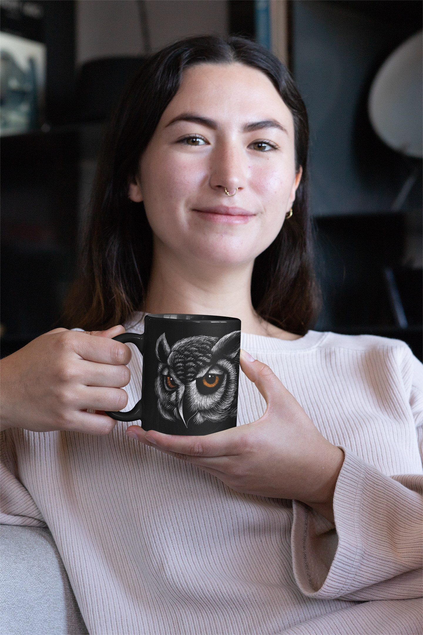 Owl Art Black Coffee Mug – Unique Gift for Owl Lovers & Cozy Corner Decor product thumbnail image Owl Art Black Coffee Mug – Unique Gift for Owl Lovers & Cozy Corner Decor product thumbnail image