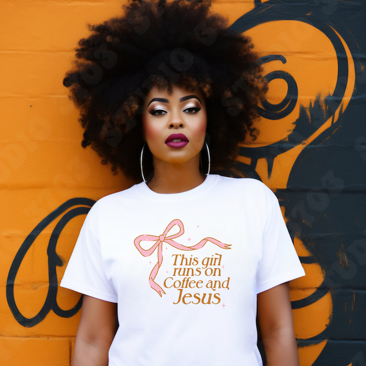 This Girl runs on Coffee and Jesus Boyfriend Tee for Women product thumbnail image This Girl runs on Coffee and Jesus Boyfriend Tee for Women product thumbnail image