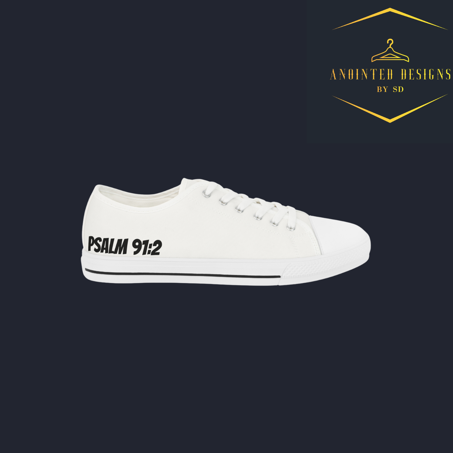 Men's Psalm 91:2- Low Top Sneakers product thumbnail image Men's Psalm 91:2- Low Top Sneakers product thumbnail image