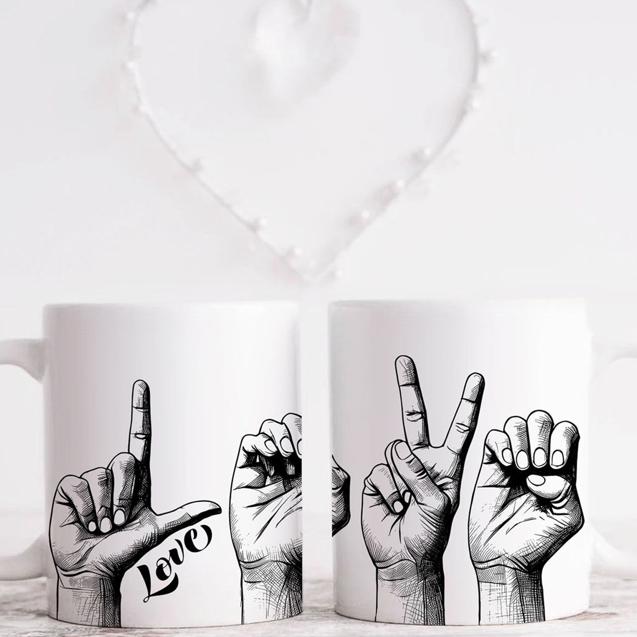 Fingerspelling LOVE American Sign Language ASL Ceramic Mug, (11oz, 15oz) product thumbnail image