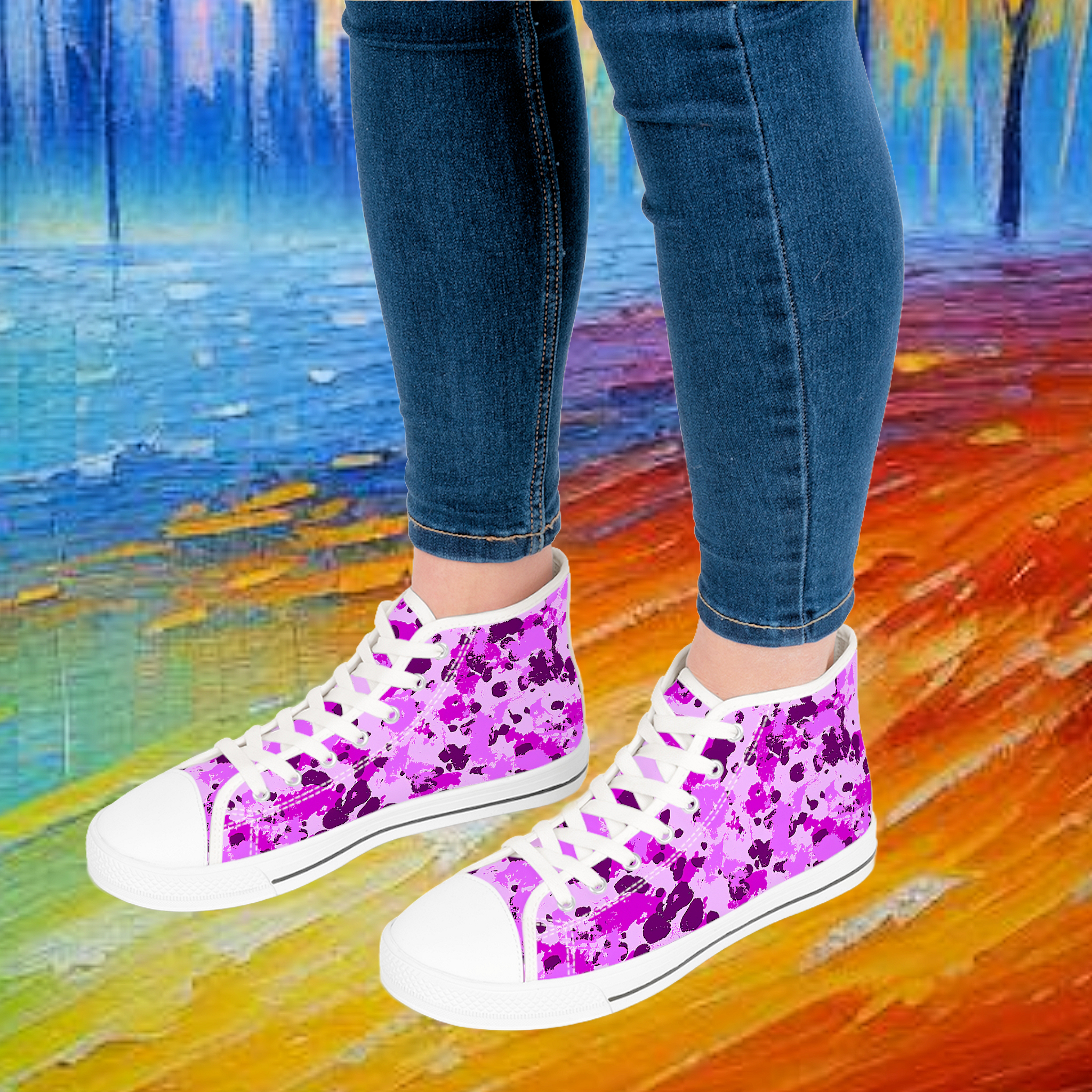 Battle Rouge - High Top Sneakers for Stylish Women Battle Rouge - High Top Sneakers for Stylish Women