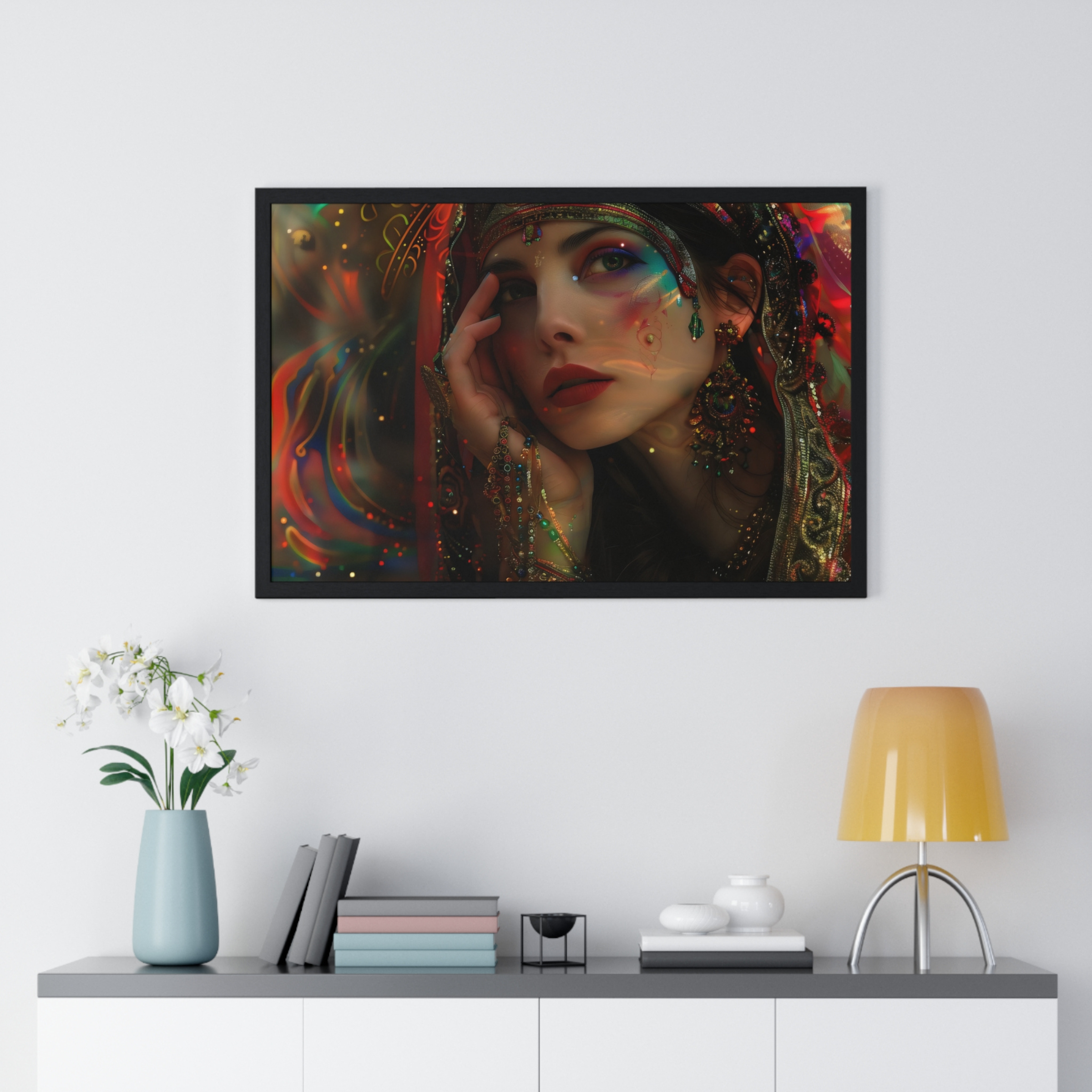 Scheherazade  Persian Queen Portrait Horizontal Framed Poster