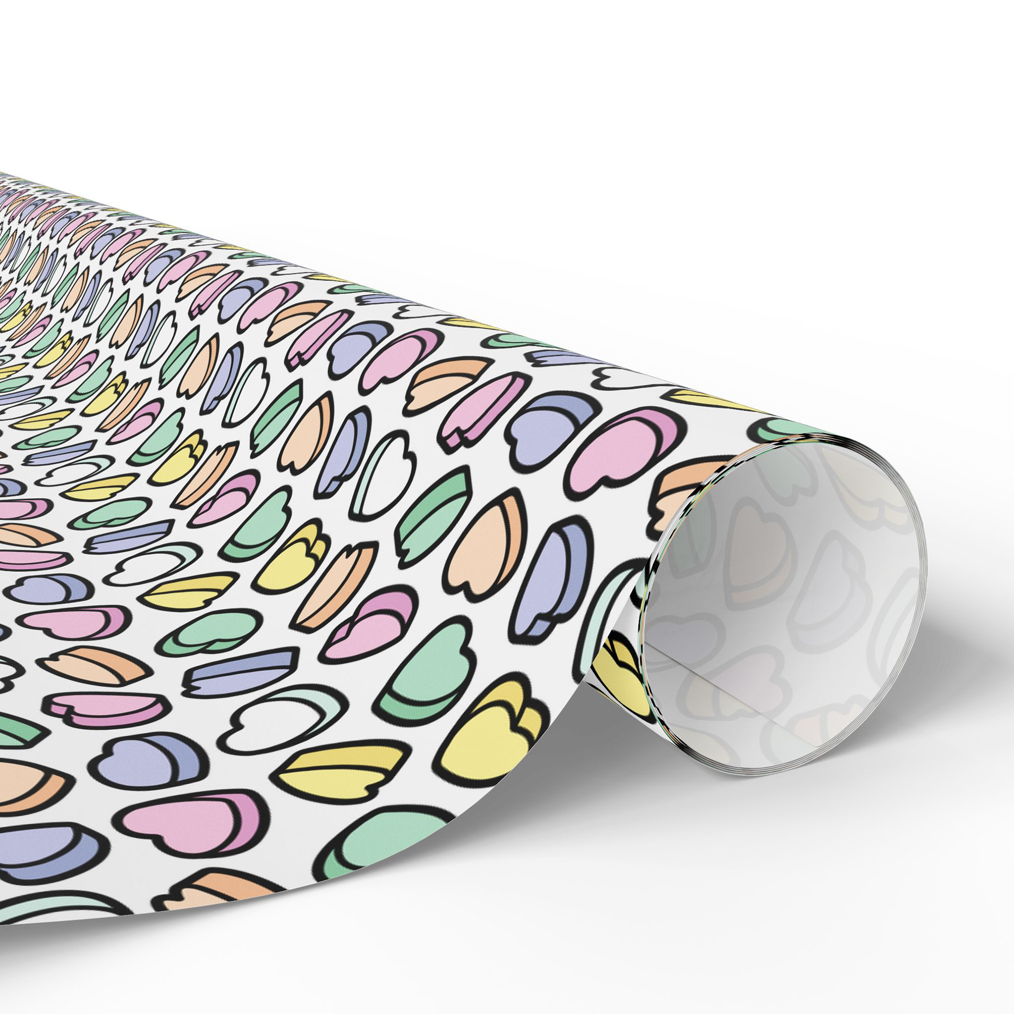 Candy Hearts Gift Wrap in Marshmallow product thumbnail image Candy Hearts Gift Wrap in Marshmallow product thumbnail image