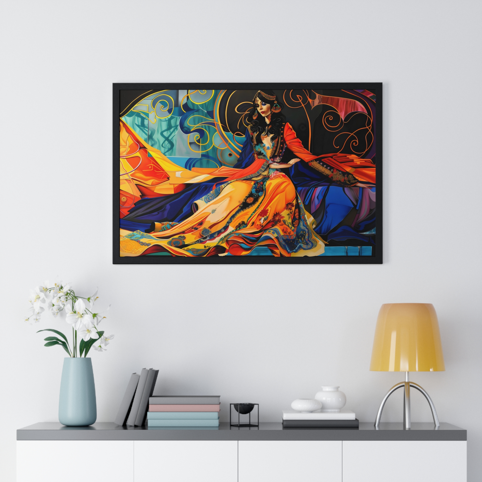 Arabian Princess Abastract Color Horizontal Framed Poster