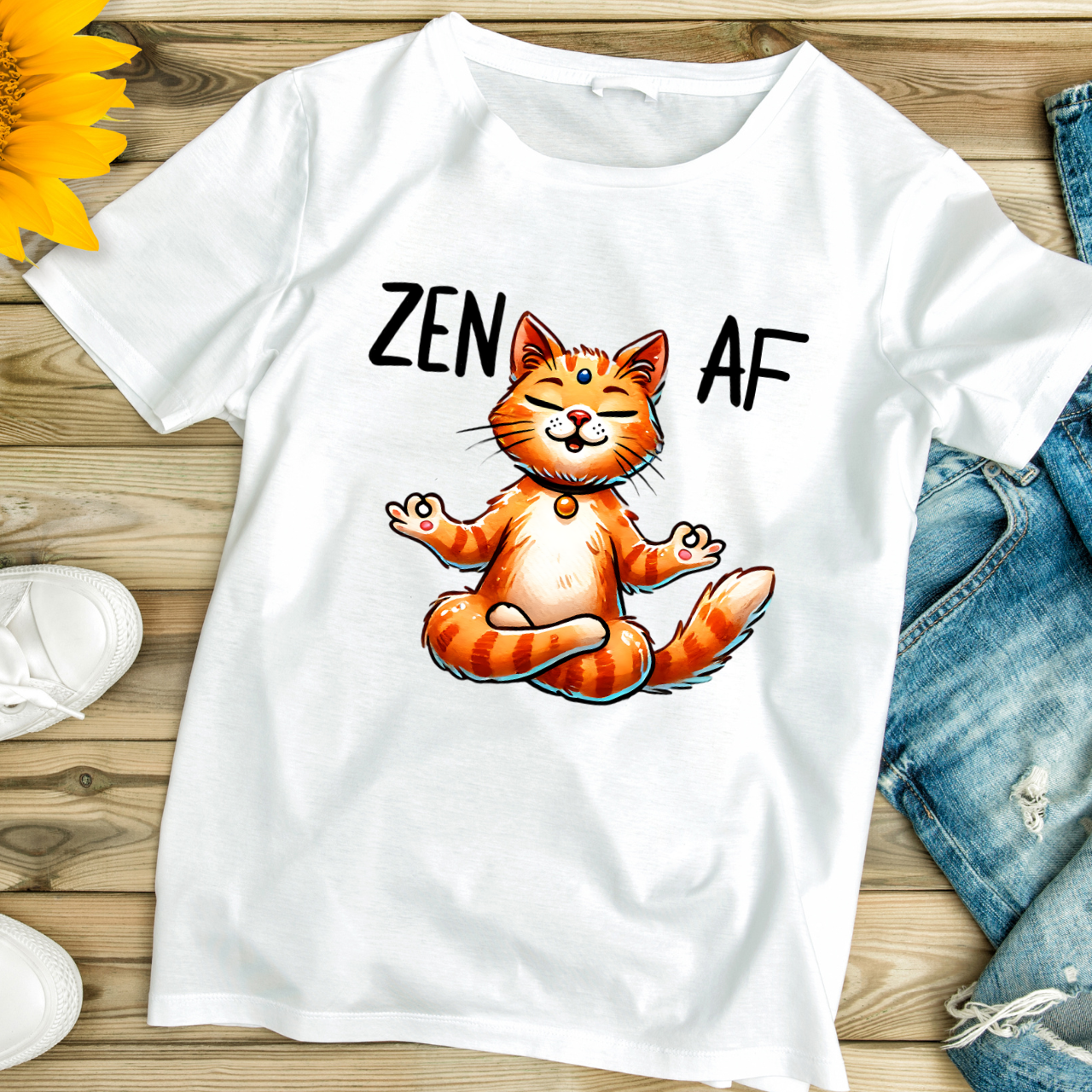 Zen AF Cat Lover T-Shirt - Unisex Softstyle Zen AF Cat Lover T-Shirt - Unisex Softstyle