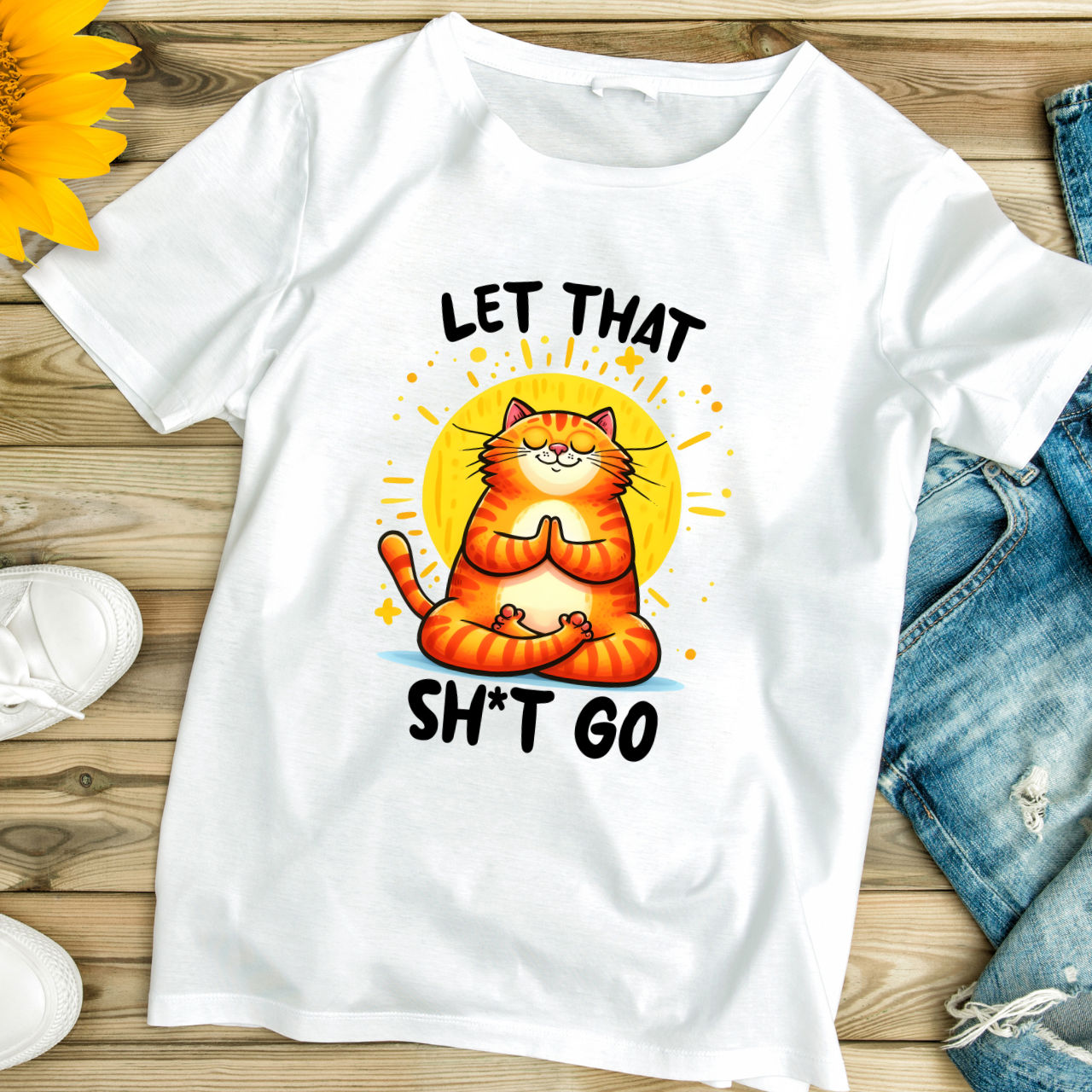 Let That Sh*t Go Cat Lover T-Shirt - Unisex Softstyle Let That Sh*t Go Cat Lover T-Shirt - Unisex Softstyle