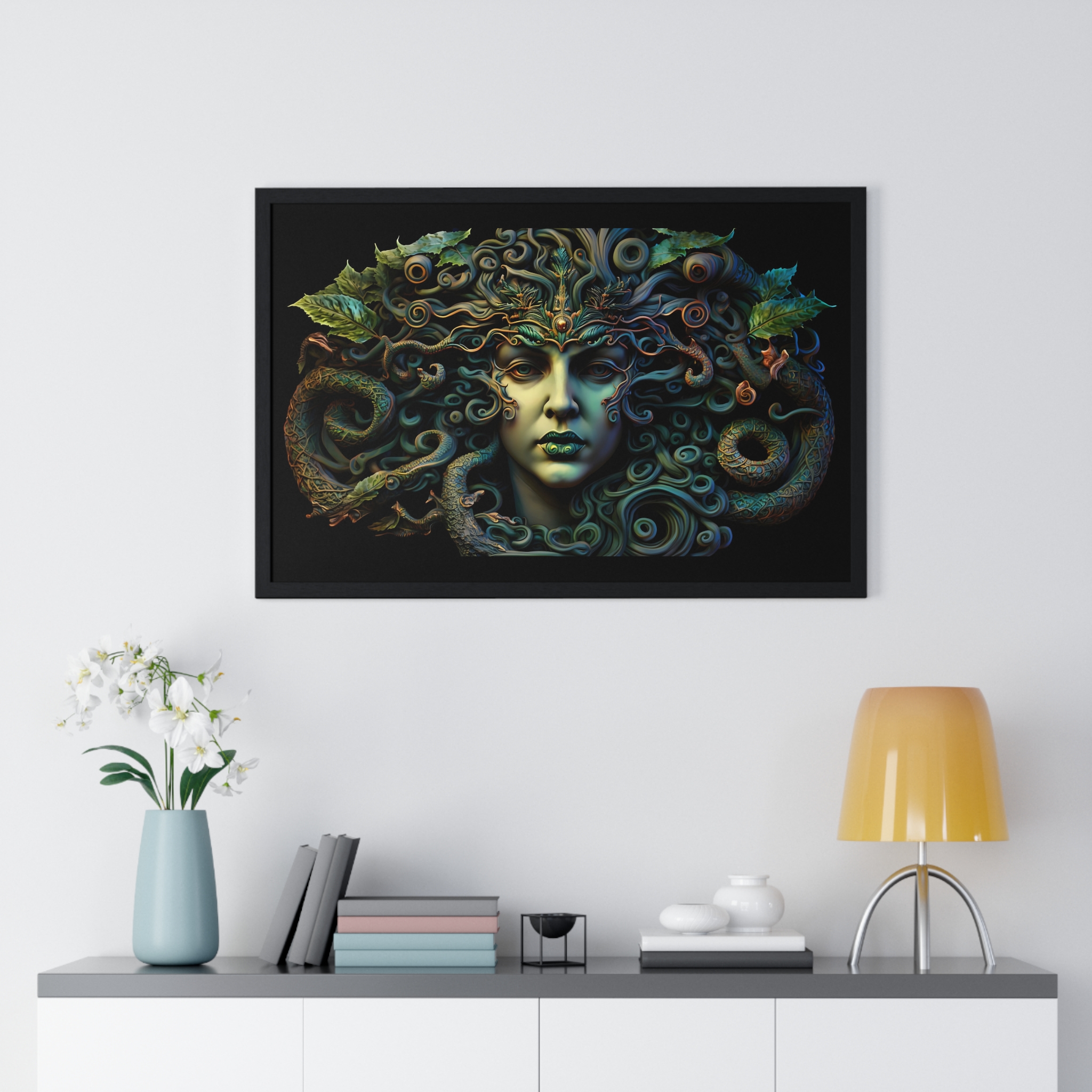 Medusa Greek Mythology Horizontal Framed Poster product thumbnail image Medusa Greek Mythology Horizontal Framed Poster product thumbnail image