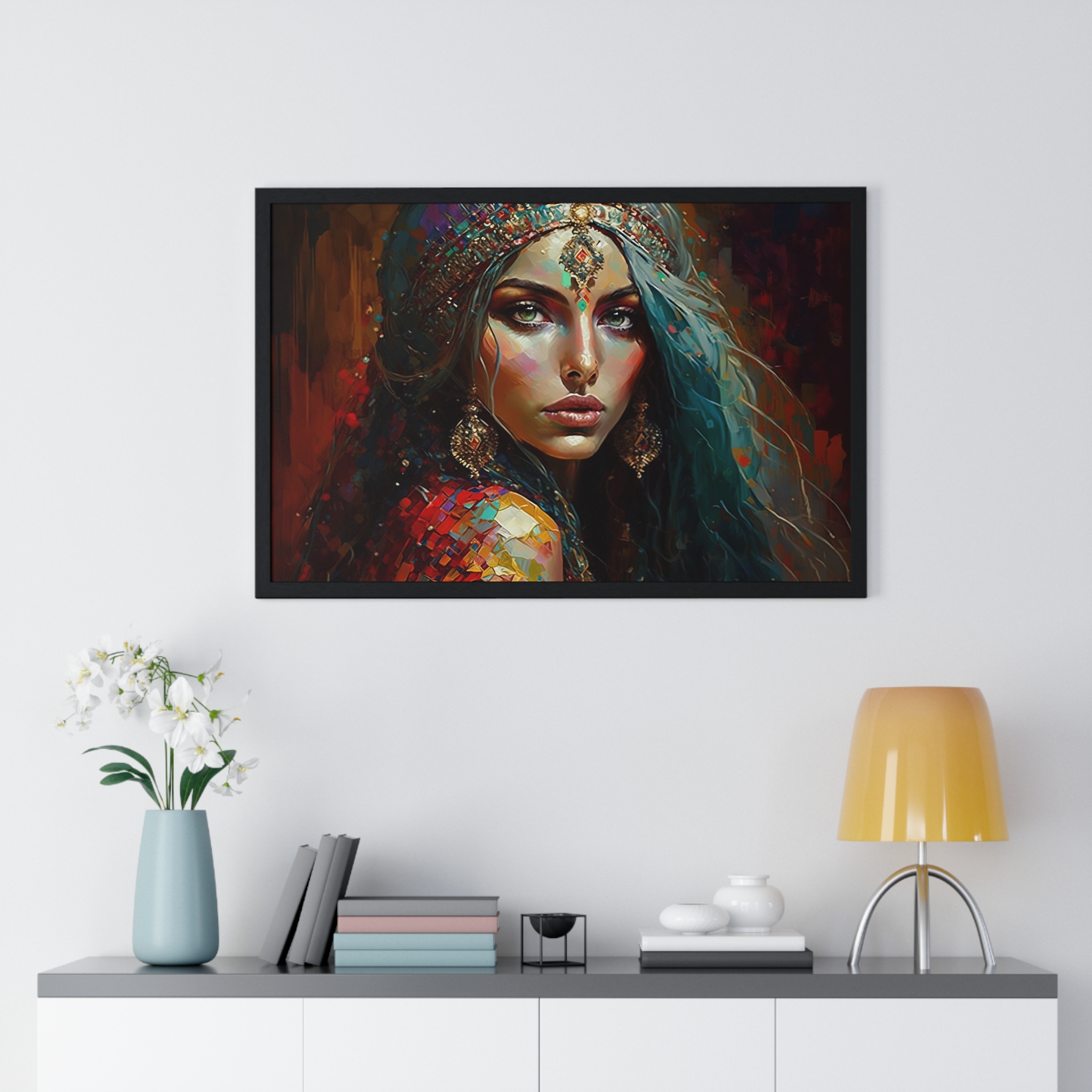 Ardvi Sura Anahita Persian Goddess Horizontal Framed Poster