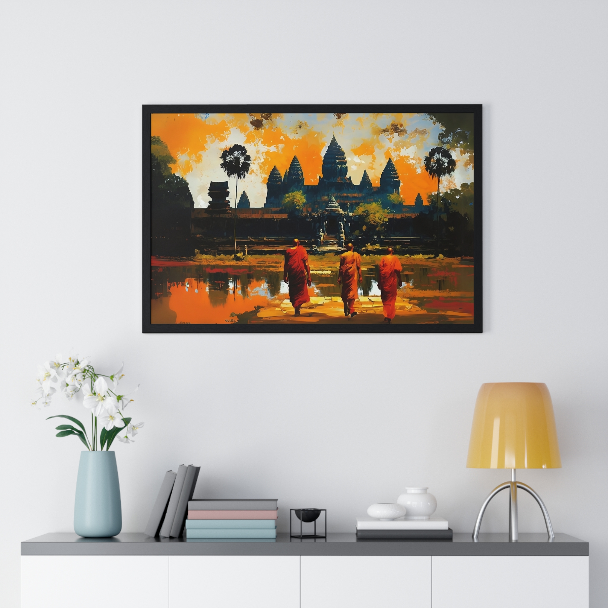 Cambodia Angkor Wat Horizontal Framed Poster