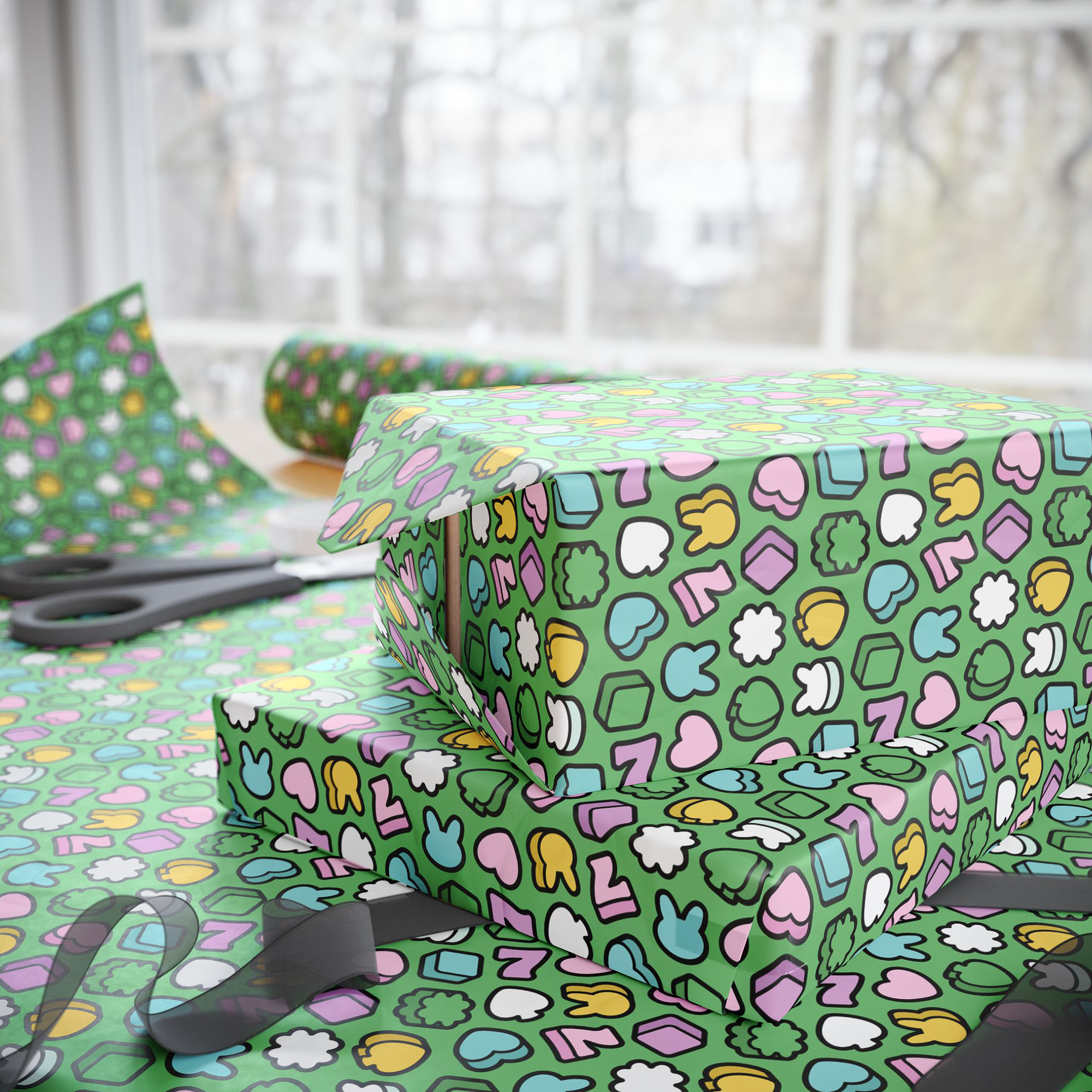 Good Luck Charms Gift Wrap in Turf product thumbnail image Good Luck Charms Gift Wrap in Turf product thumbnail image