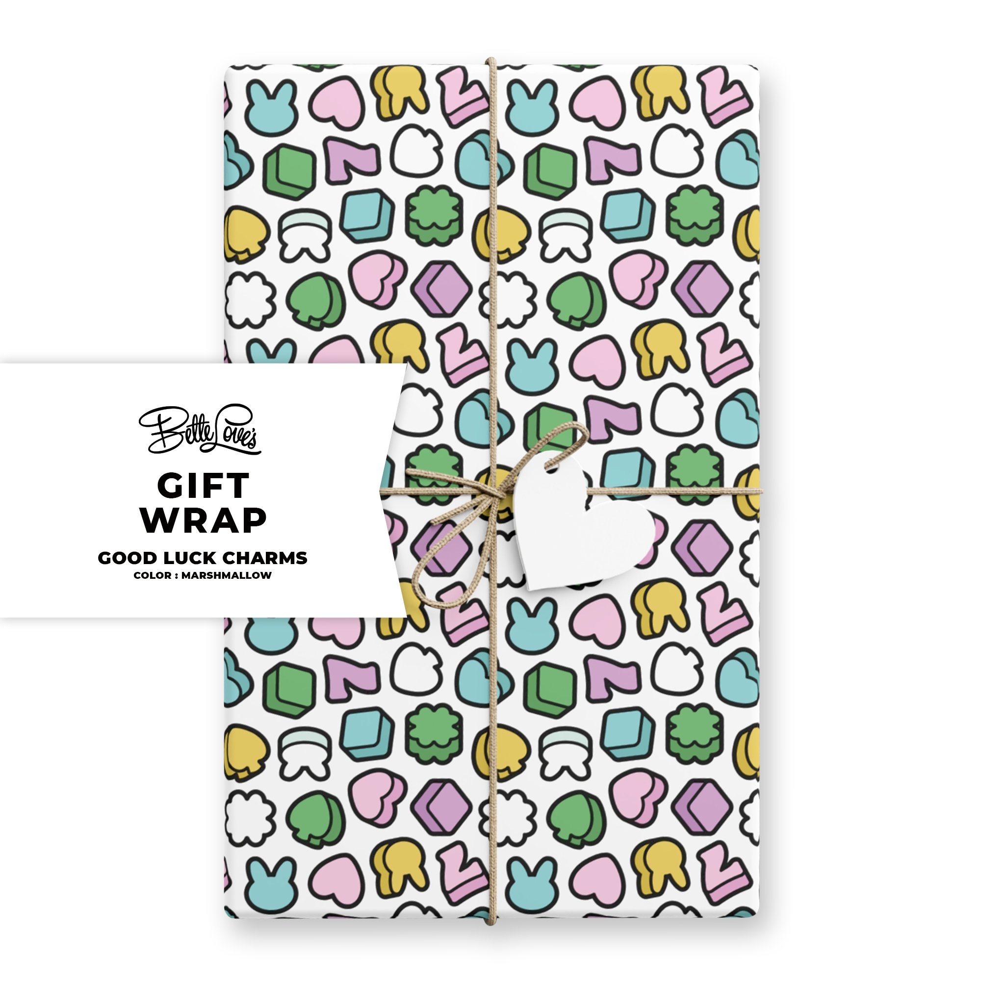 Good Luck Charms Gift Wrap in Marshmallow product thumbnail image Good Luck Charms Gift Wrap in Marshmallow product thumbnail image