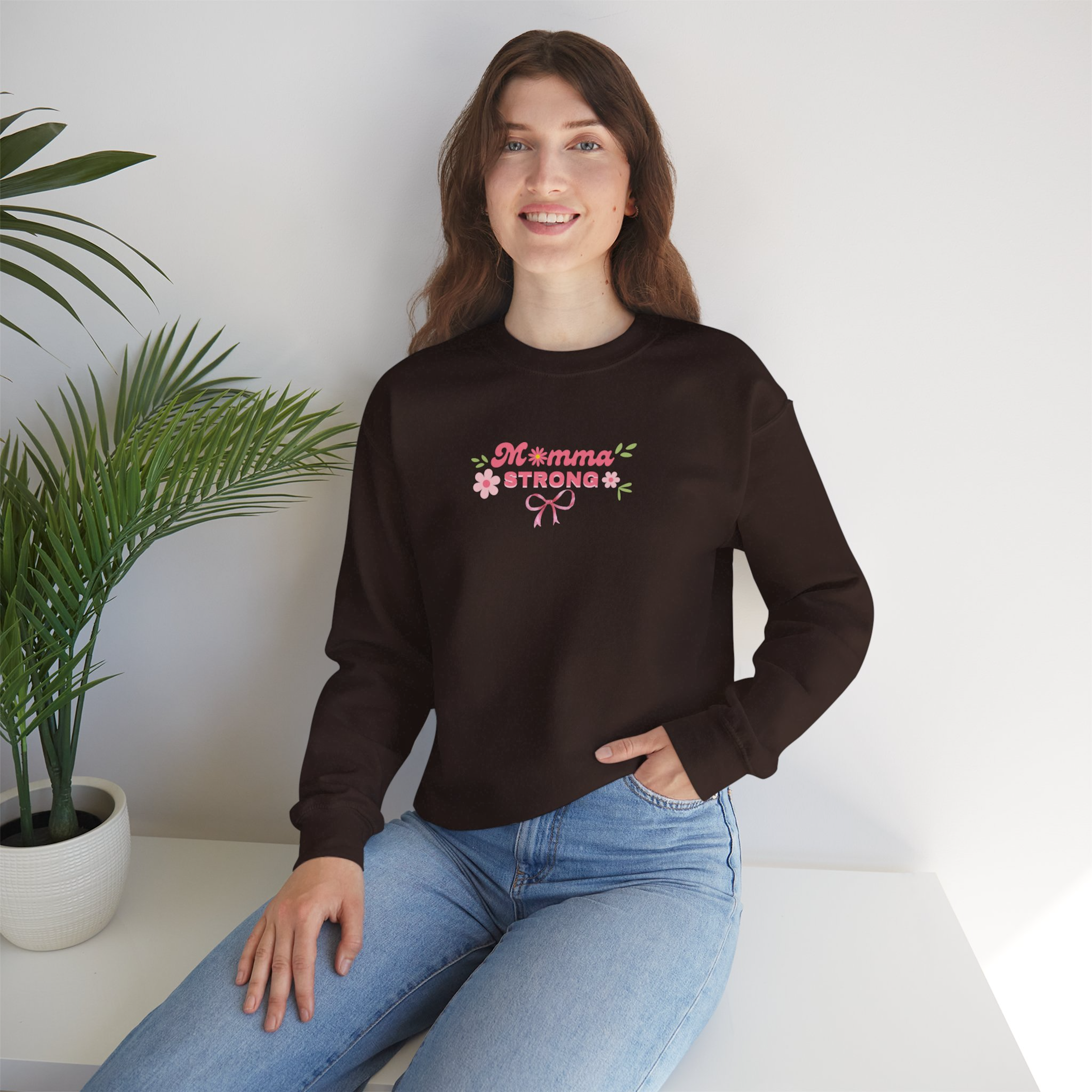 Momma Strong Cozy Crewneck Sweatshirt product thumbnail image Momma Strong Cozy Crewneck Sweatshirt product thumbnail image