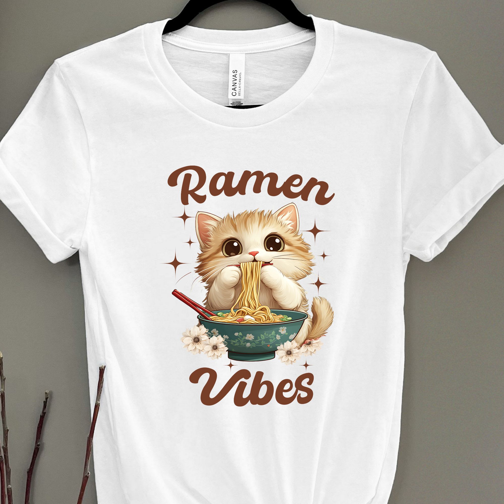 Kawaii Cat T-Shirt - Ramen Vibes product thumbnail image