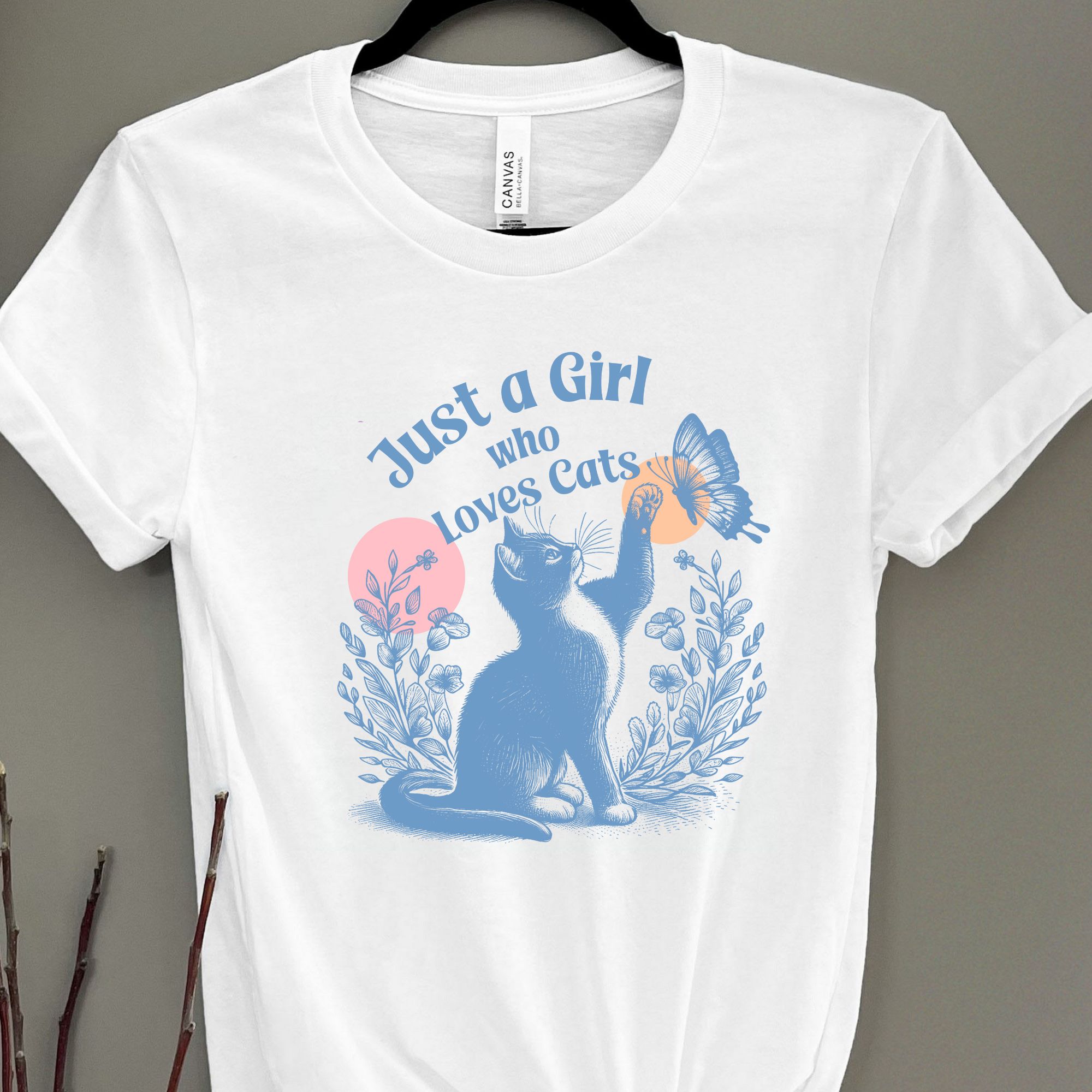 Just A Girl Who Loves Cats Vintage Cat Shirt product thumbnail image