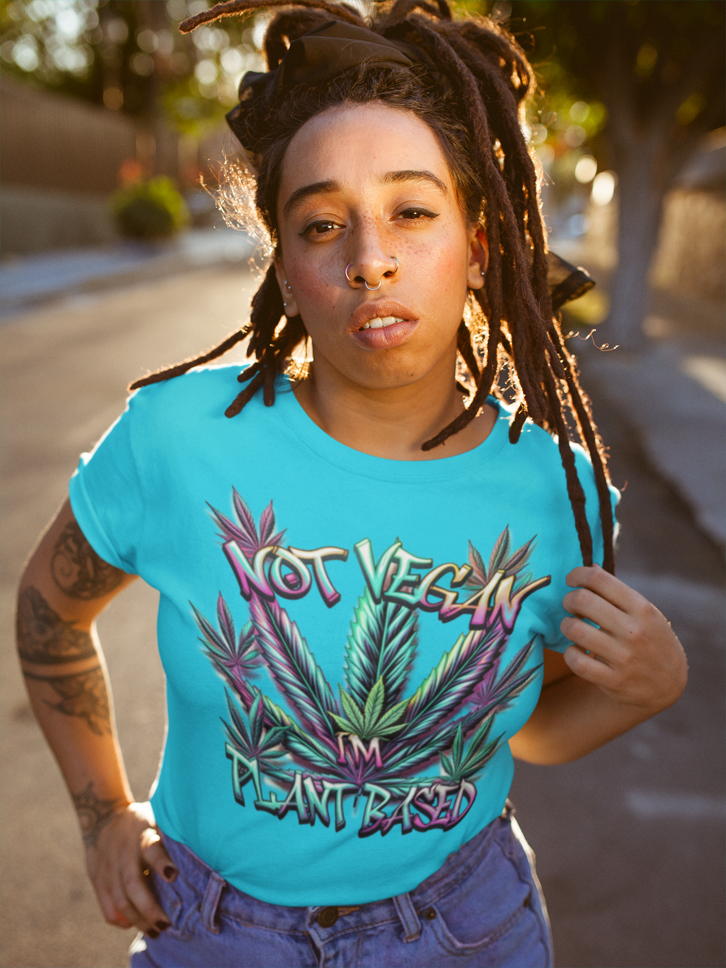 Not Vegan – I'm Plant-Based, Cannabis Lifestyle Shirt, Weed Culture Apparel, Funny Stoner Shirt, 420-Friendly Fashion, Plant-Based Humor, 420 T-Shirts product thumbnail image