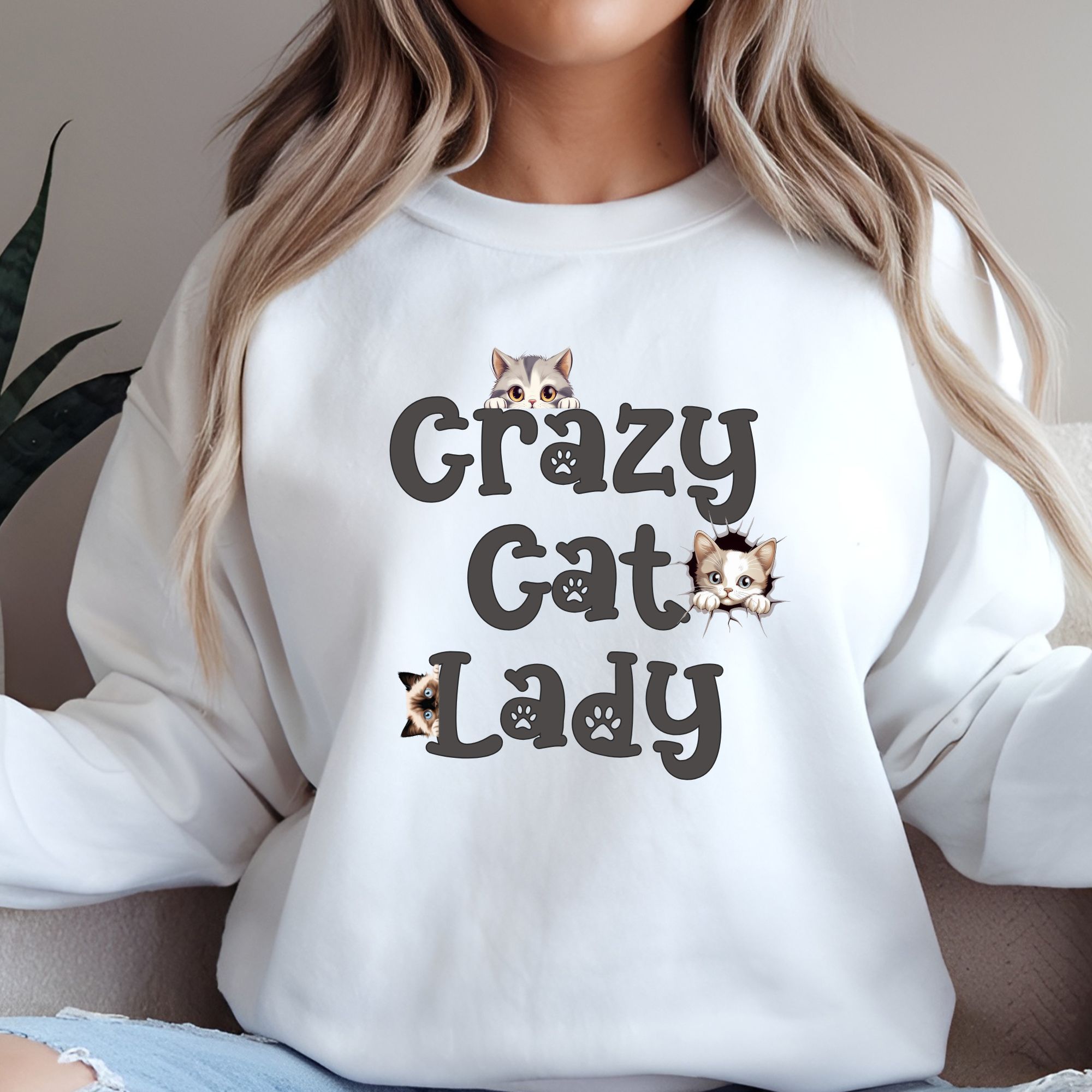 Crazy Cat Lady Sweatshirt product thumbnail image Crazy Cat Lady Sweatshirt product thumbnail image