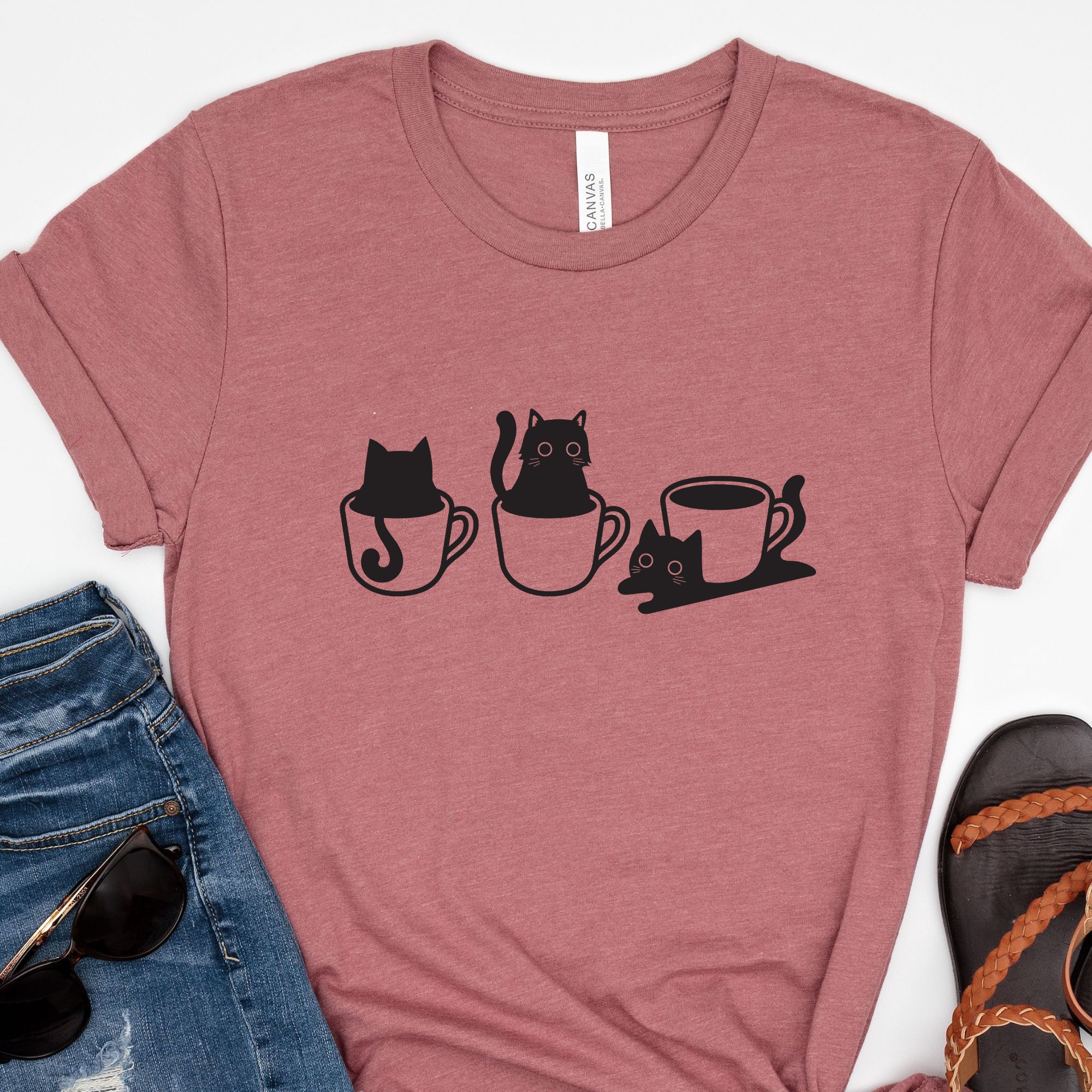 Funny Black Cat In The Cup Shirt product thumbnail image Funny Black Cat In The Cup Shirt product thumbnail image