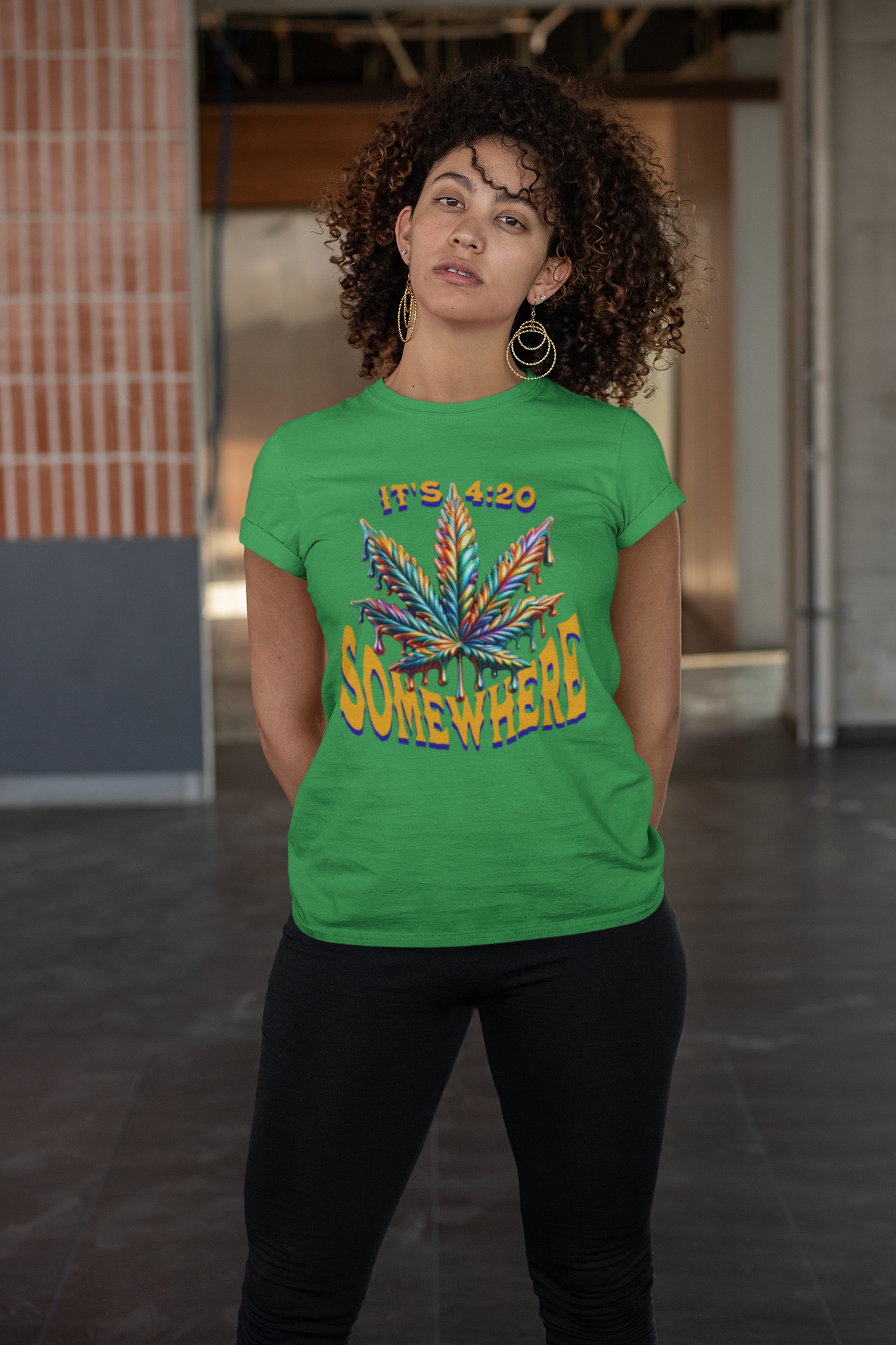 It's 420 Somewhere T-Shirt, Funny Marijuana Shirt, Cannabis Lifestyle Shirts, Funny Stoner Shirt, Cannabis Leaf T-Shirts, 420-Friendly Fashion product thumbnail image