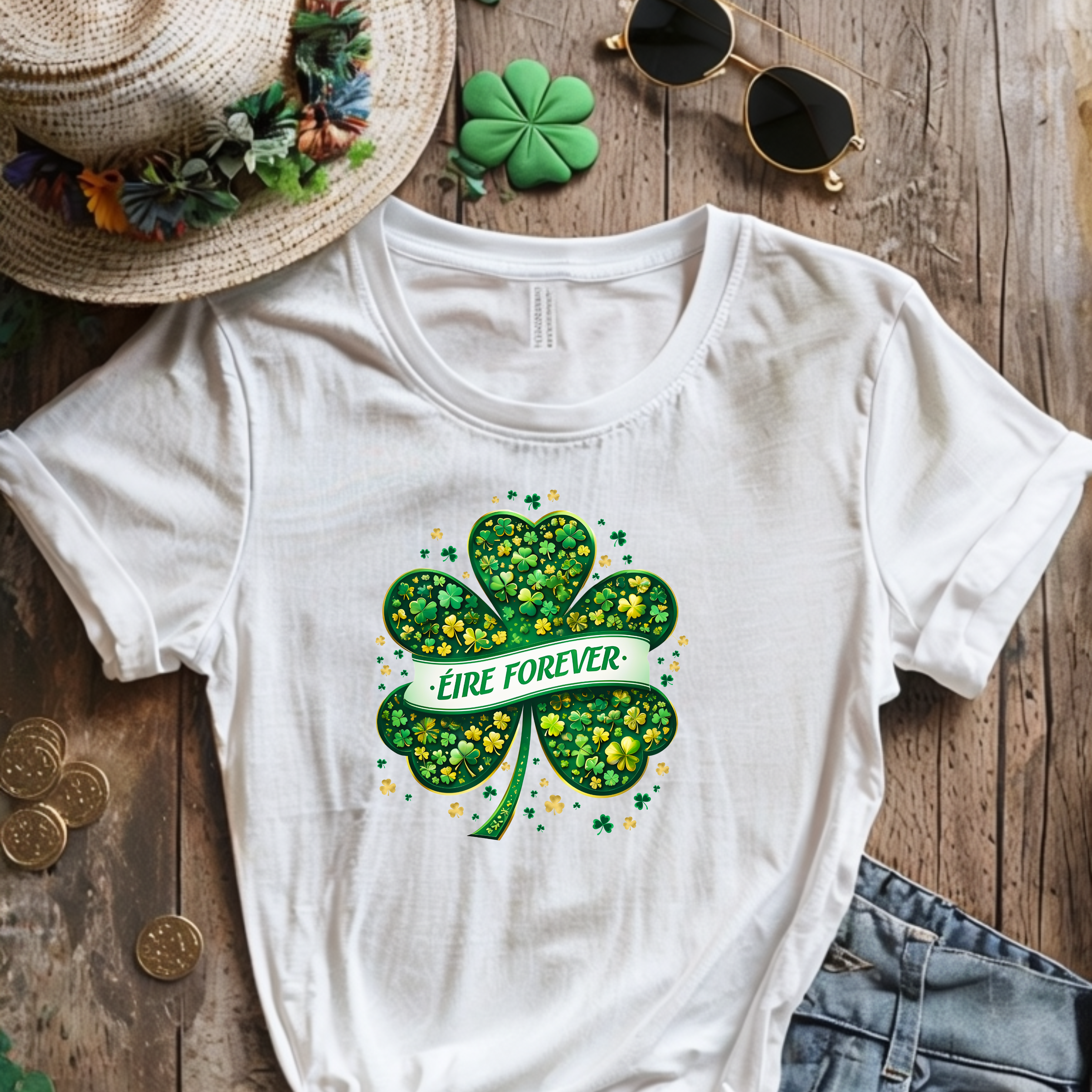 Eire Forever St. Patrick's Day Unisex Classic Tee - Shamrock Design product thumbnail image Eire Forever St. Patrick's Day Unisex Classic Tee - Shamrock Design product thumbnail image