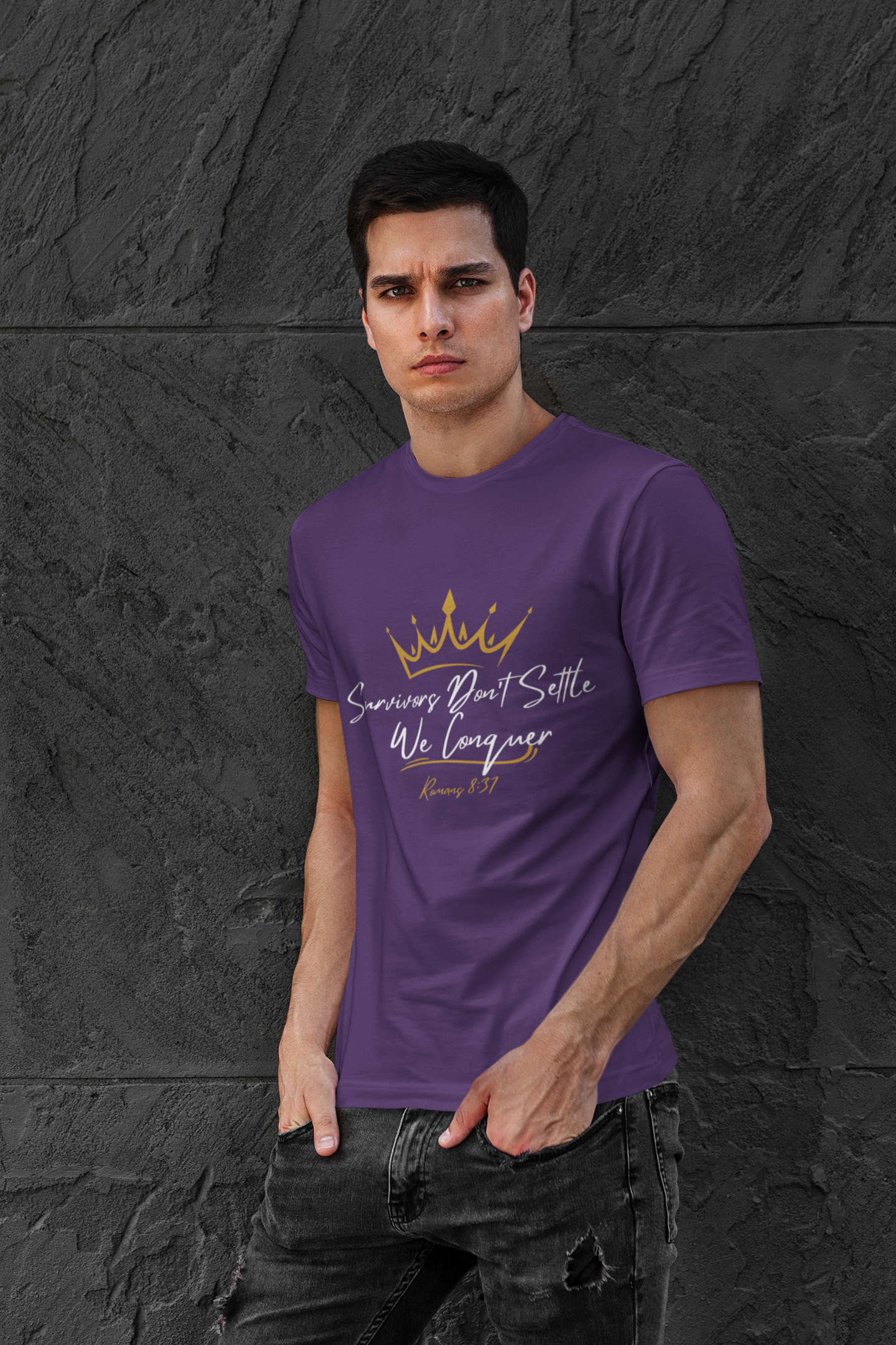 Survivors Conquer Men's Shirt product thumbnail image Survivors Conquer Men's Shirt product thumbnail image