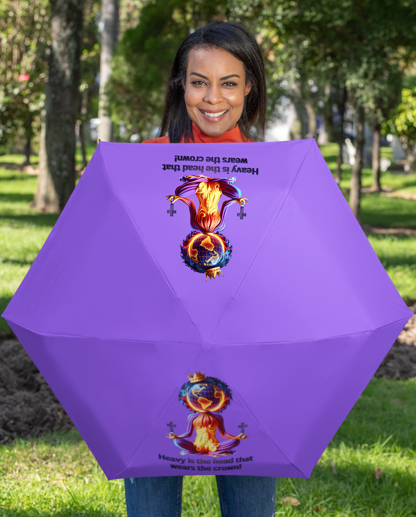  "Heavy is the Head" Waterproof Umbrella for Women, Inspirational Custom Umbrella  product thumbnail image
