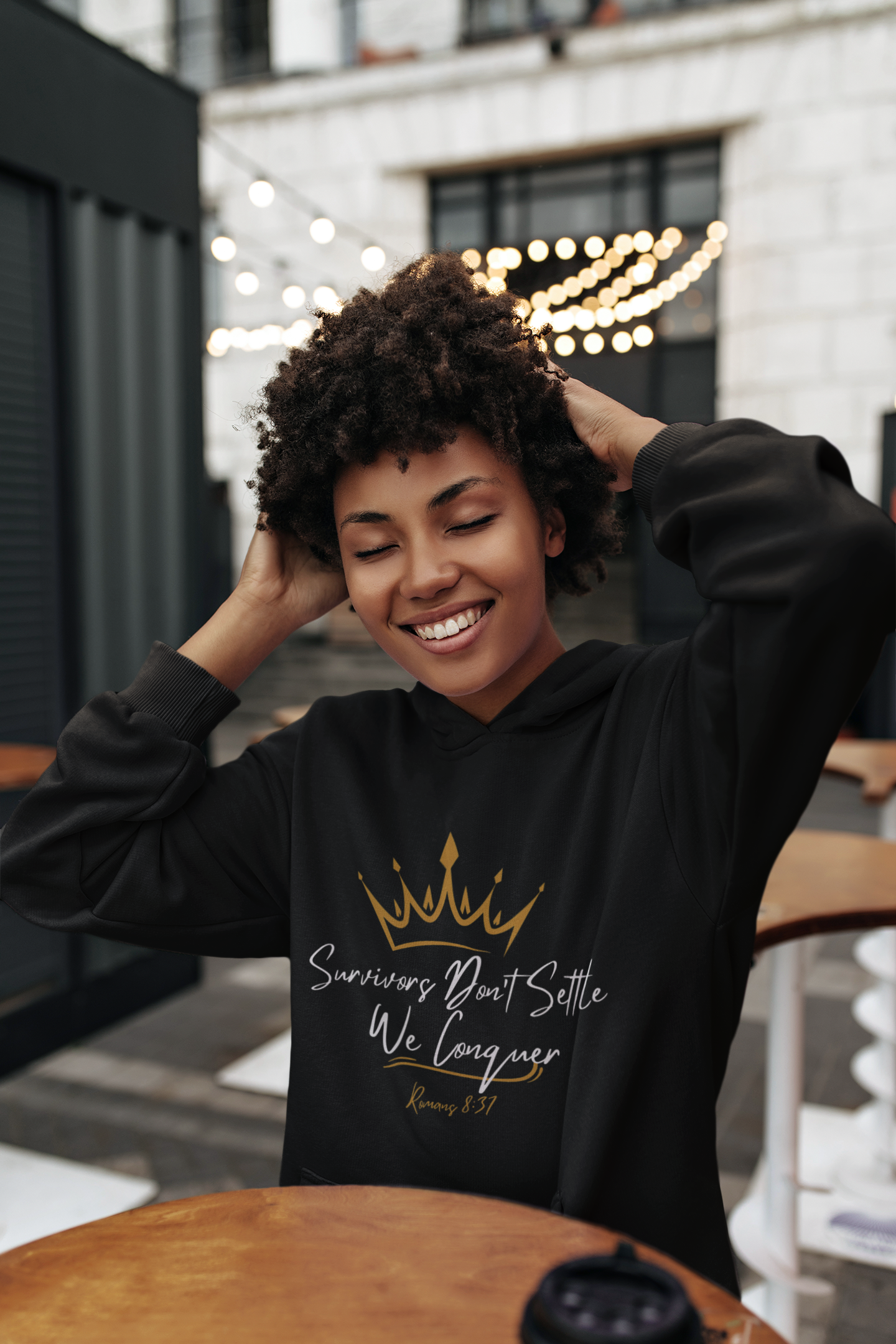 Survivors Conquer Unisex Hooded Sweatshirt product thumbnail image Survivors Conquer Unisex Hooded Sweatshirt product thumbnail image