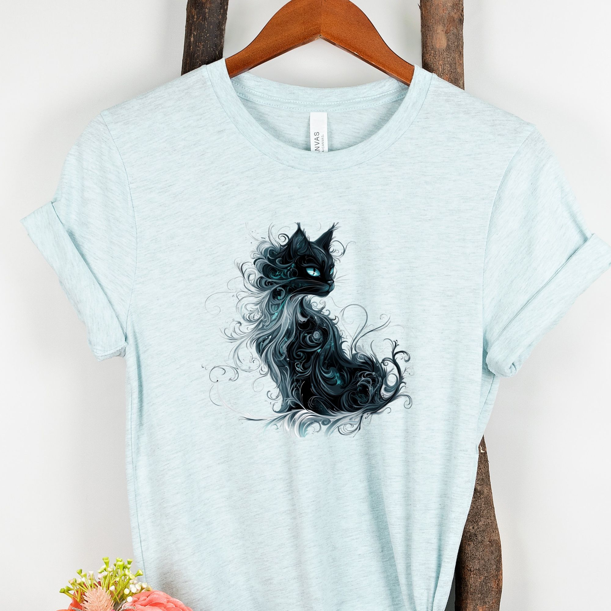 Whimsical Black Cat Shirt